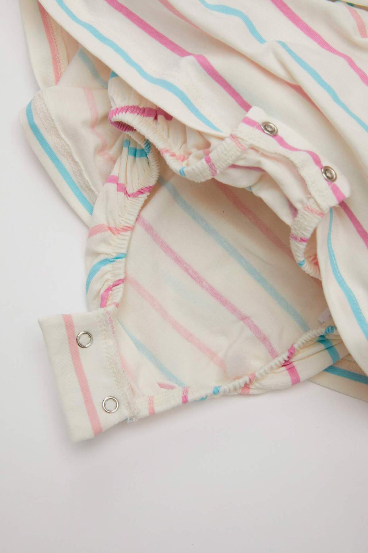 Defacto Kız Bebek Yeni Doğan Çizgili Penye Kolsuz Tulum Elbise C9583A524HS fotoğrafı 3 (önizleme)