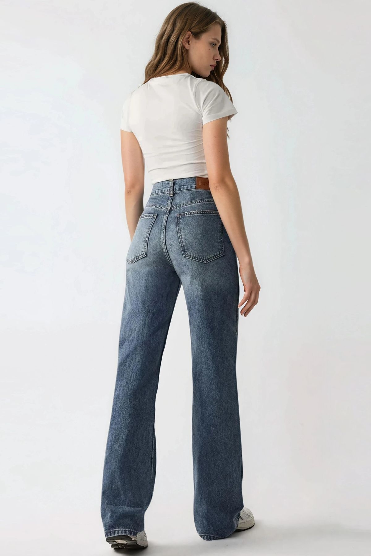Hiccup  Orta Bel Straight Leg Denim Pantolon - Görsel 3