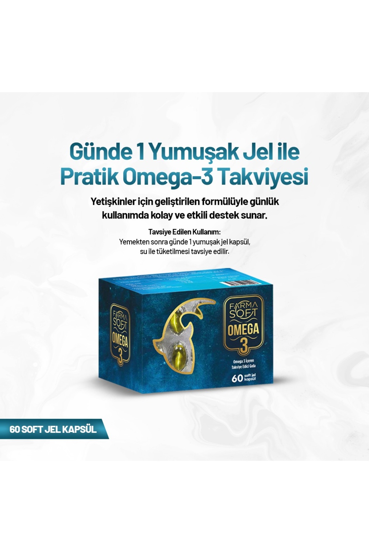 Farmasoft Omega-3 – Omega-3 Içeren Takviye Edici Gıda, 60 Soft Jel