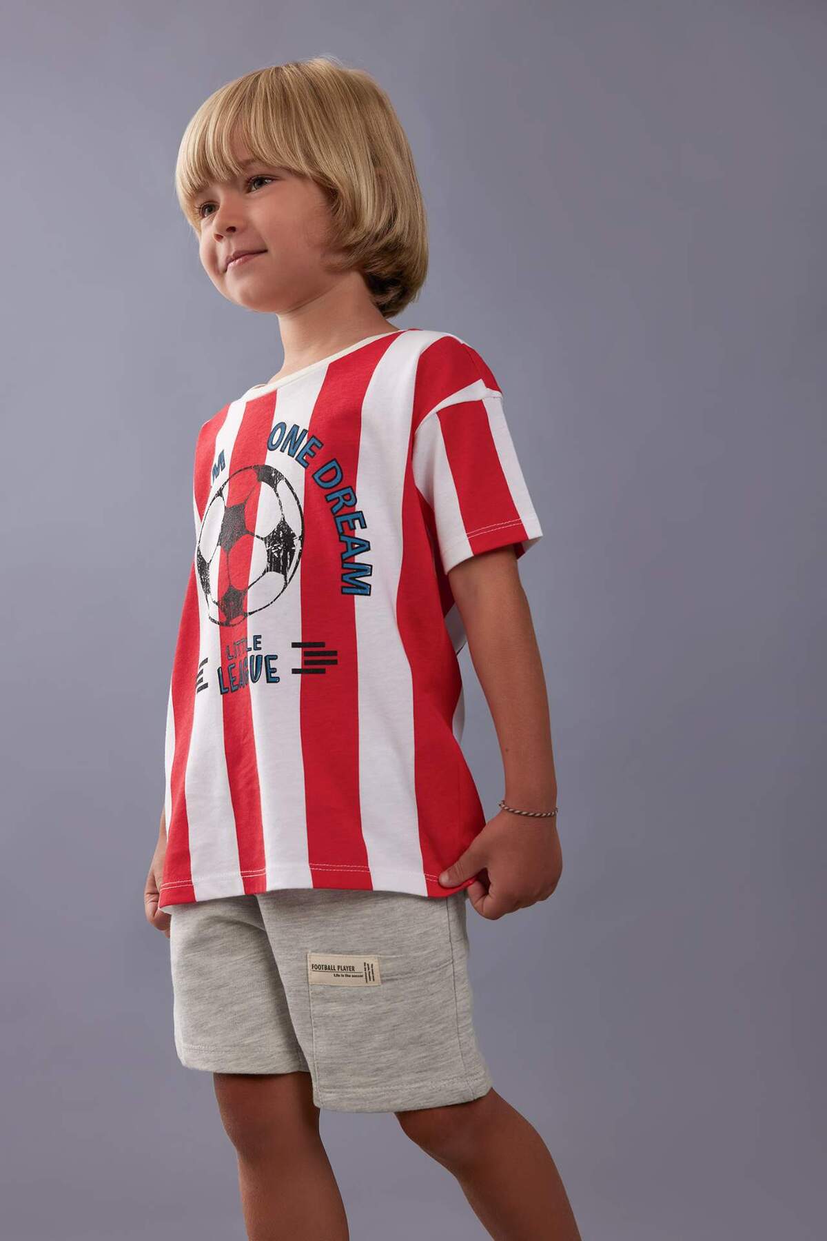 Defacto Etiket Baskılı Şort Erkek Bebek D1501A524SM fotoğrafı 2 (önizleme)