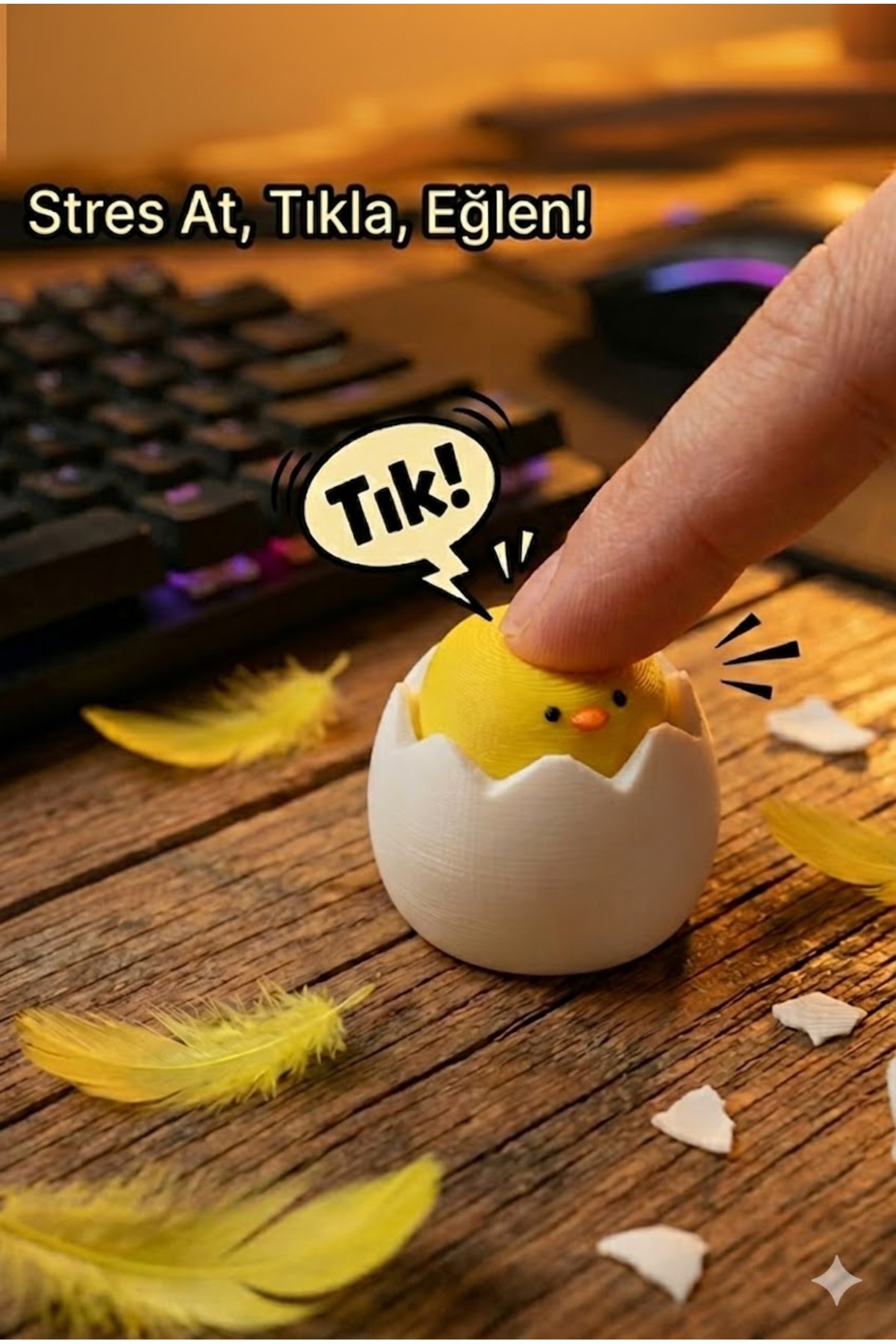 Chick Design Mechanical Keyboard Blue Switch Gift - Fidget Toy