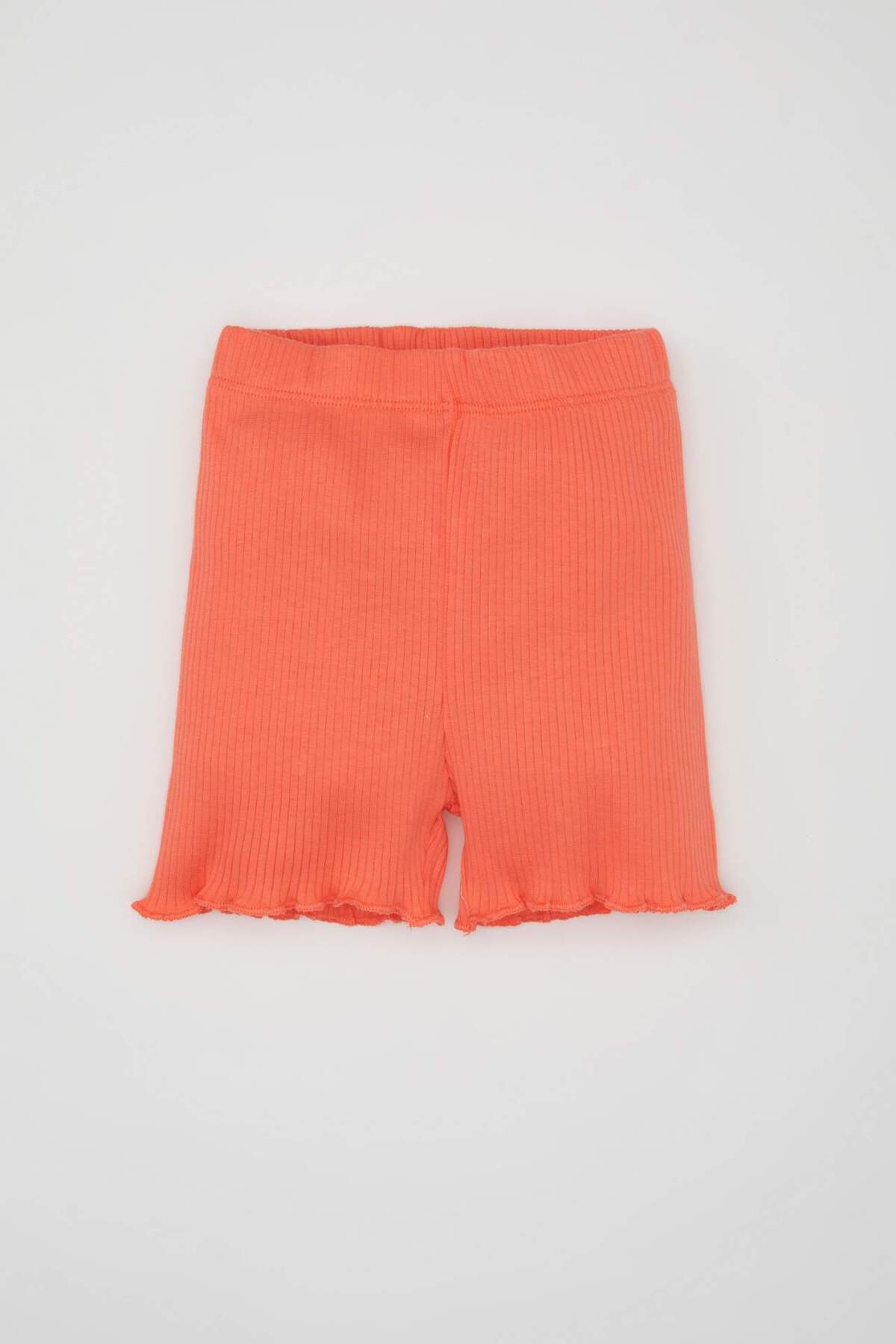 Defacto Kız Bebek 2li Takım Fitilli Kaşkorse Bisiklet Yaka Kısa Kollu Tişört Şort C0021A524SM fotoğrafı 2 (önizleme)