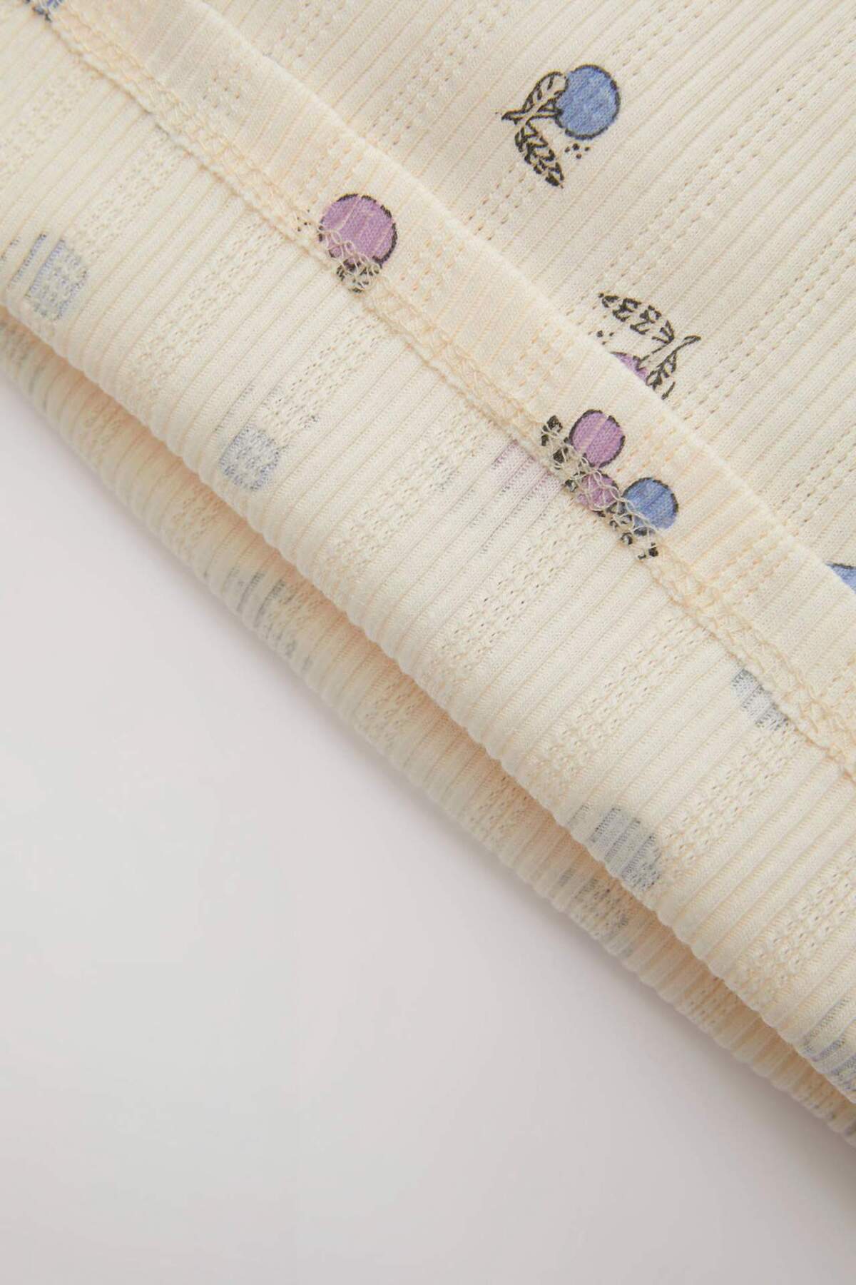 Defacto Kız Bebek Pijama Takımı Meyve Desenli Bisiklet Yaka Kısa Kollu Üst Şort C3481A524HS fotoğrafı 4 (önizleme)