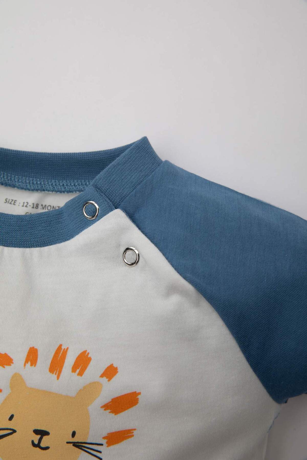 Defacto Erkek Bebek 2li Takım Safari Baskılı Penye Kısa Kollu Tişört ÜstBeli Lastikli Şort Alt C2810A524SM fotoğrafı 4 (önizleme)