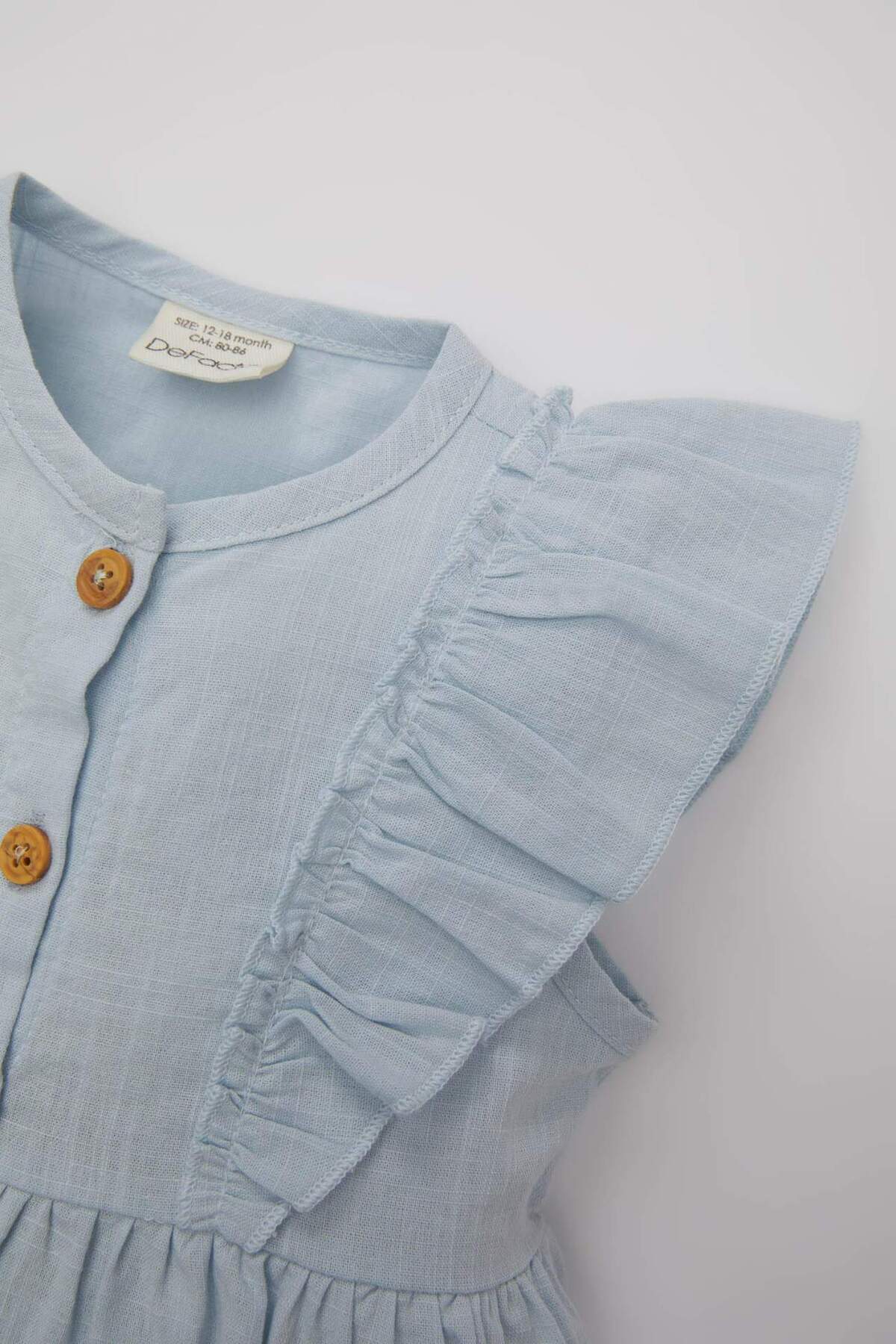 Defacto Kız Bebek Kolsuz Keten Görünümlü Elbise Z5119A224SM fotoğrafı 5 (önizleme)