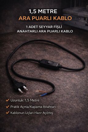 ZMR LUMIXA 1 ADET SEYYAR FİŞLİ 1,5 METRE ARAPUARLI KABLO