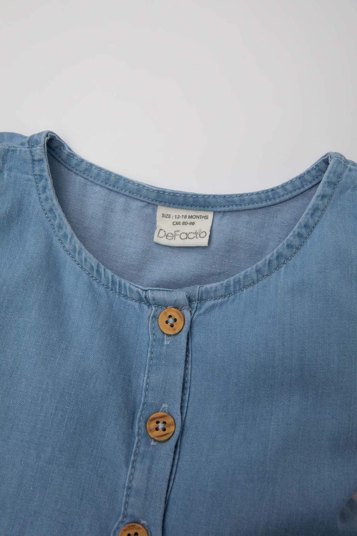 Defacto Kolsuz Jean Elbise Kız Bebek C3576A524SM fotoğrafı 2 (önizleme)