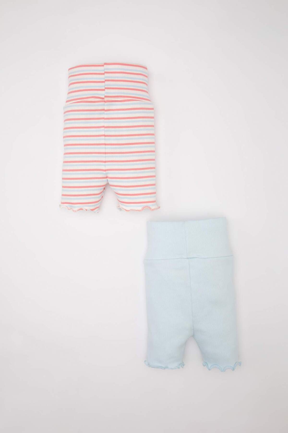 Defacto Çizgili Fitilli Kaşkorse 2'li Şort Kız Bebek C2548A524SM fotoğrafı 4 (önizleme)