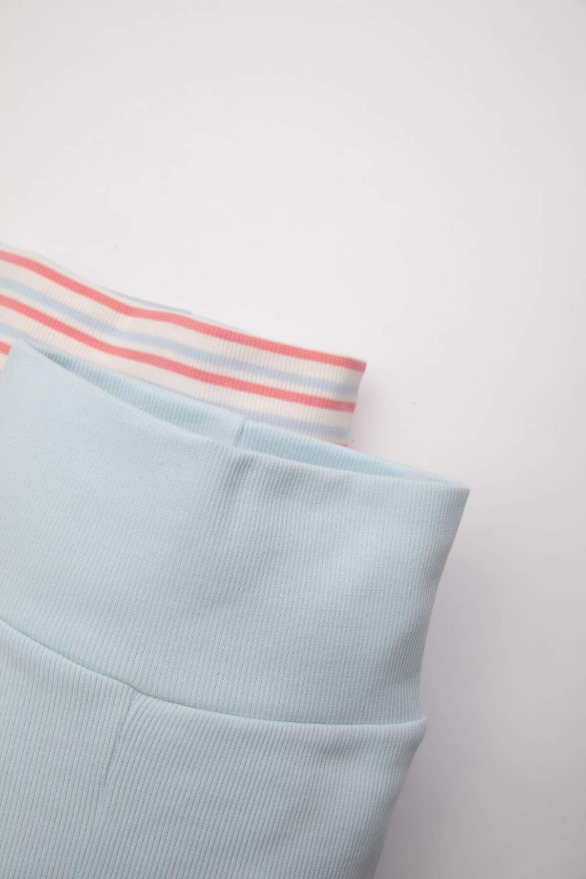 Defacto Çizgili Fitilli Kaşkorse 2'li Şort Kız Bebek C2548A524SM fotoğrafı 2 (önizleme)