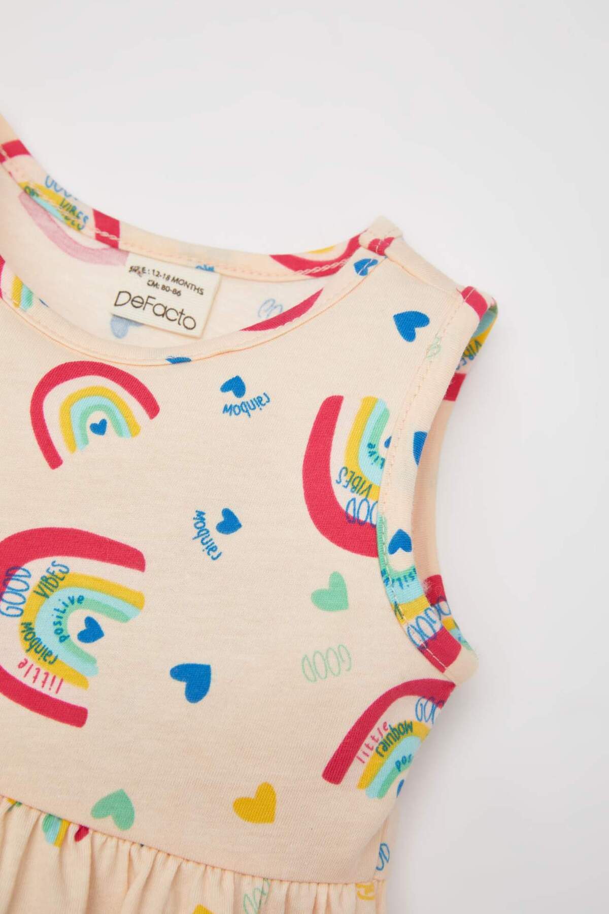 Defacto Kız Bebek Desenli Kolsuz Elbise C0074A524SM fotoğrafı 2 (önizleme)