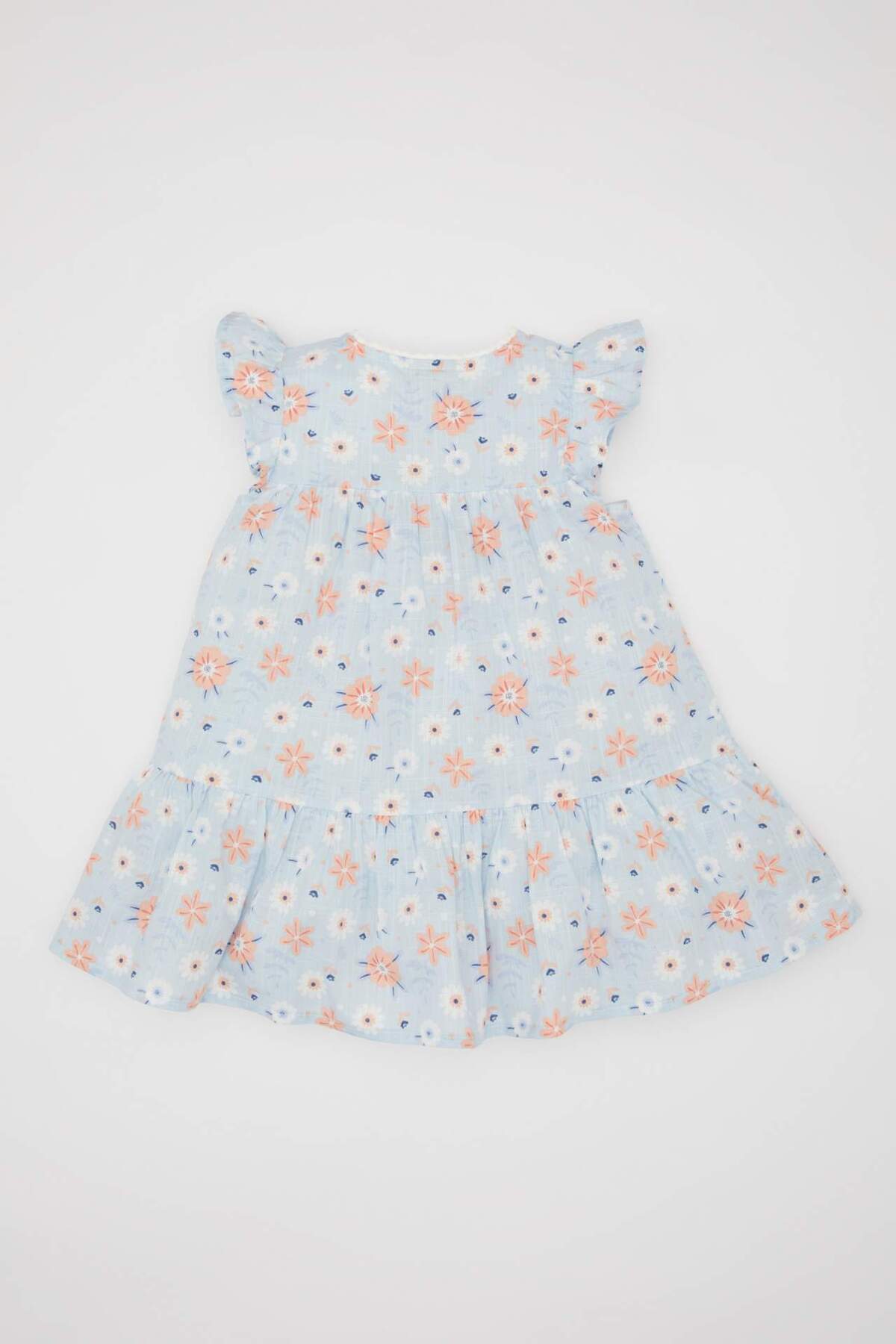 Defacto Kız Bebek Çiçekli Kolsuz Poplin Elbise C2413A524SM fotoğrafı 5 (önizleme)
