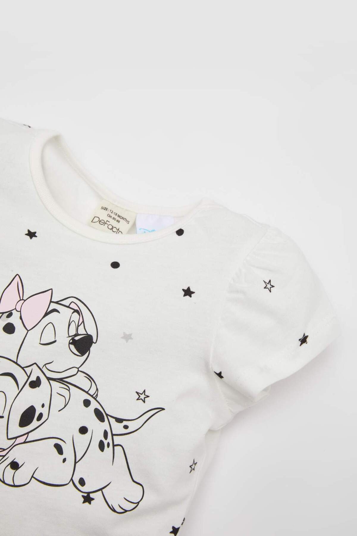 Defacto Kız Bebek 101 Dalmatians Pijama Takımı Penye Bisiklet Yaka Kısa Kollu Üst Şort C2038A524HS fotoğrafı 3 (önizleme)