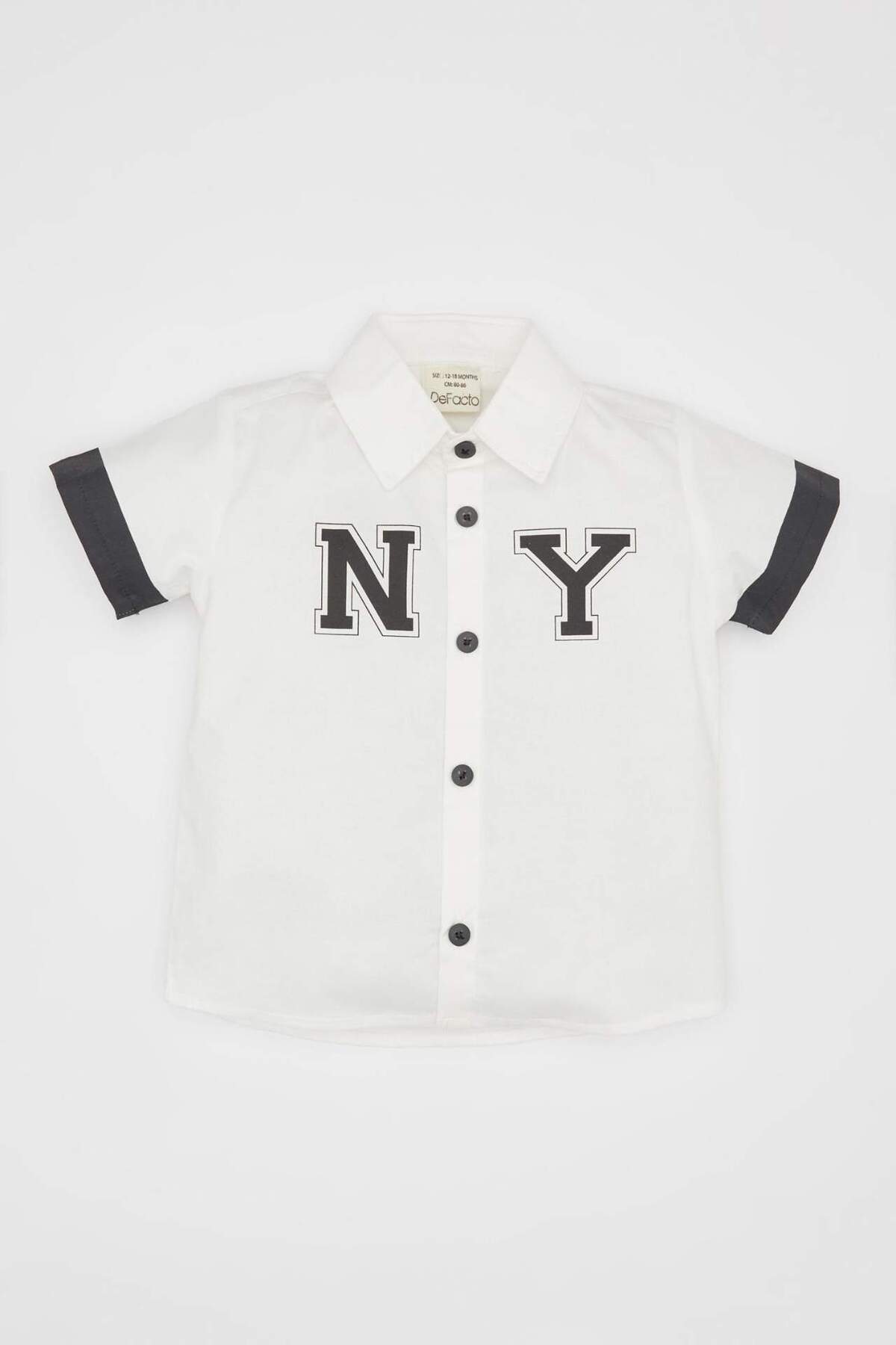 Defacto Poplin Kısa Kollu Gömlek Erkek Bebek C2200A524SM fotoğrafı 5 (önizleme)