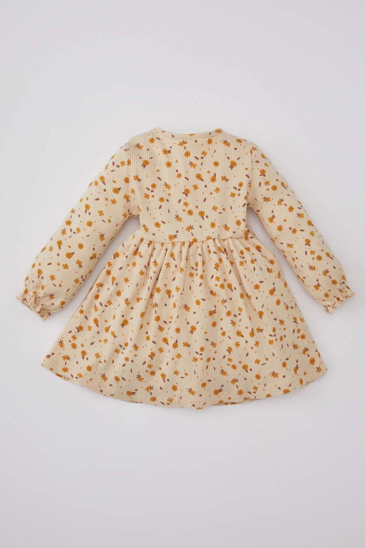 Defacto Desenli Uzun Kollu Fitilli Kaşkorse Elbise Kız Bebek C2641A524SP fotoğrafı 5 (önizleme)