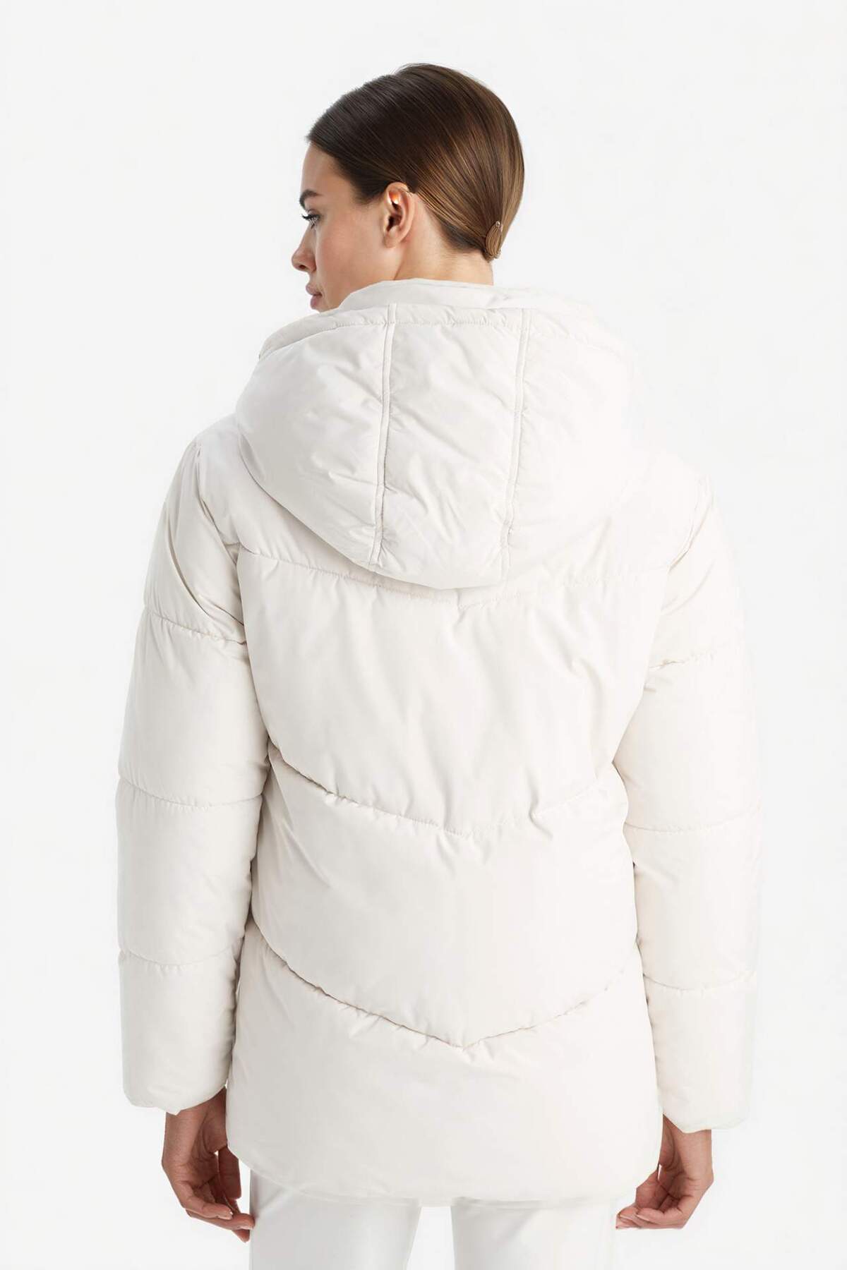 Defacto  DeFactoFit Su İtici Mont Kapüşonlu Polar Astarlı Fermuarlı Su Geçirmez A1553AX23WN - Görsel 6