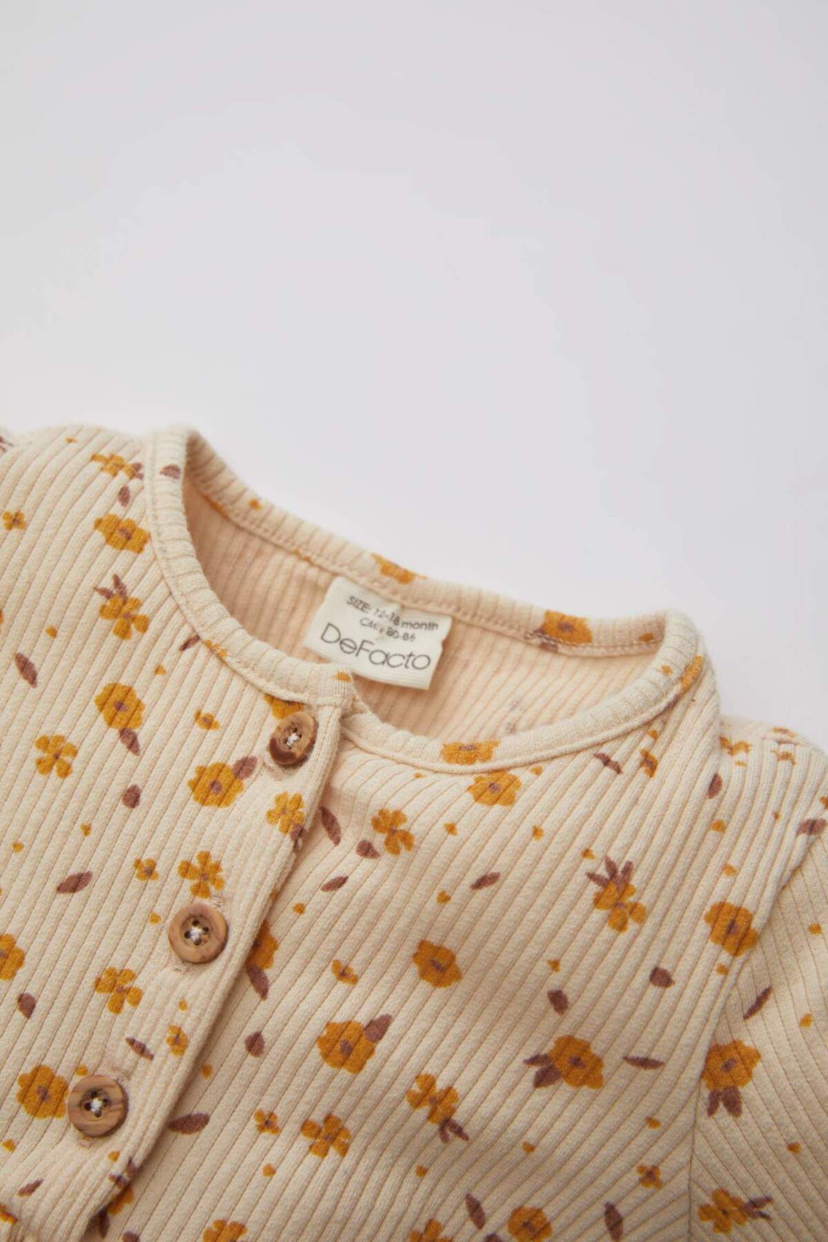 Defacto Desenli Uzun Kollu Fitilli Kaşkorse Elbise Kız Bebek C2641A524SP fotoğrafı 2 (önizleme)