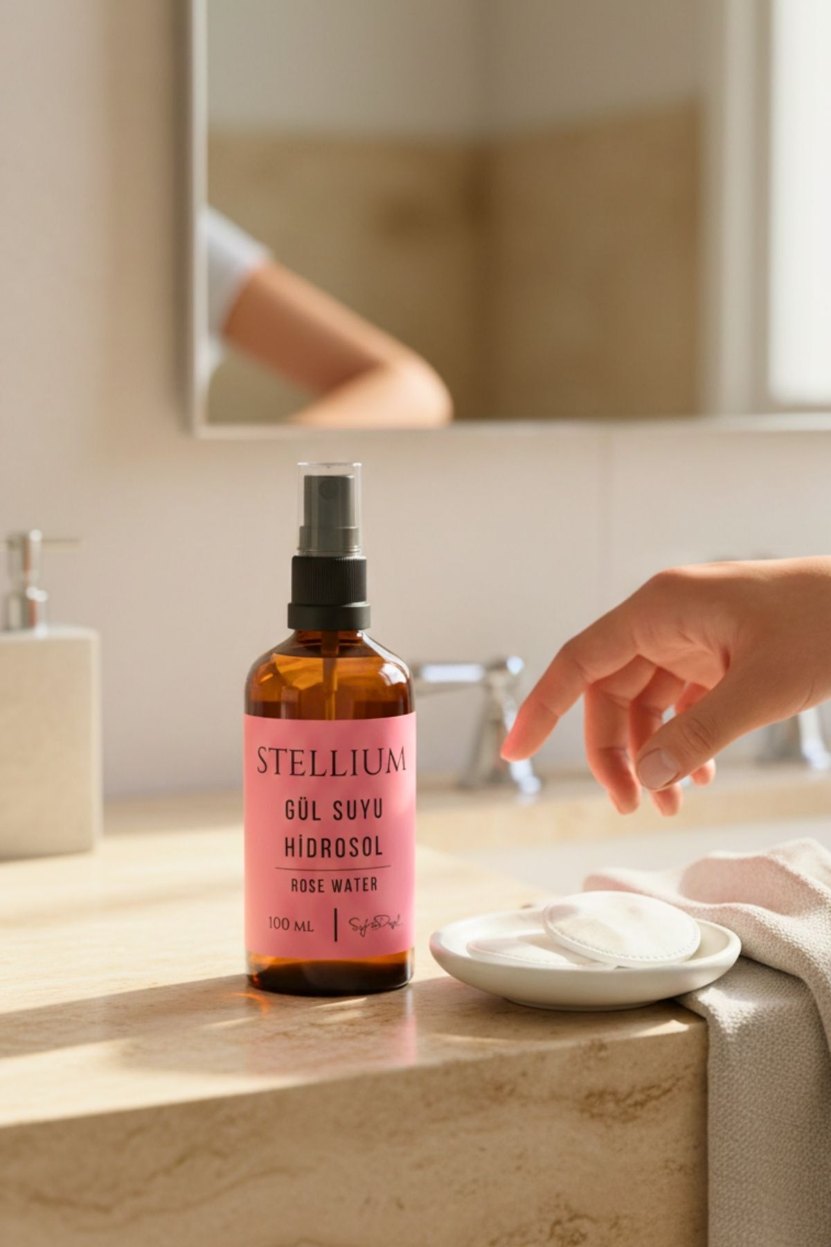 Saf Gül Suyu | Gıda Uyumlu %100 Doğal Cilt Toniği | Buhar Distilasyonu Hidrosol 100 ML — 8684302800777 — تصویر 4 از 6