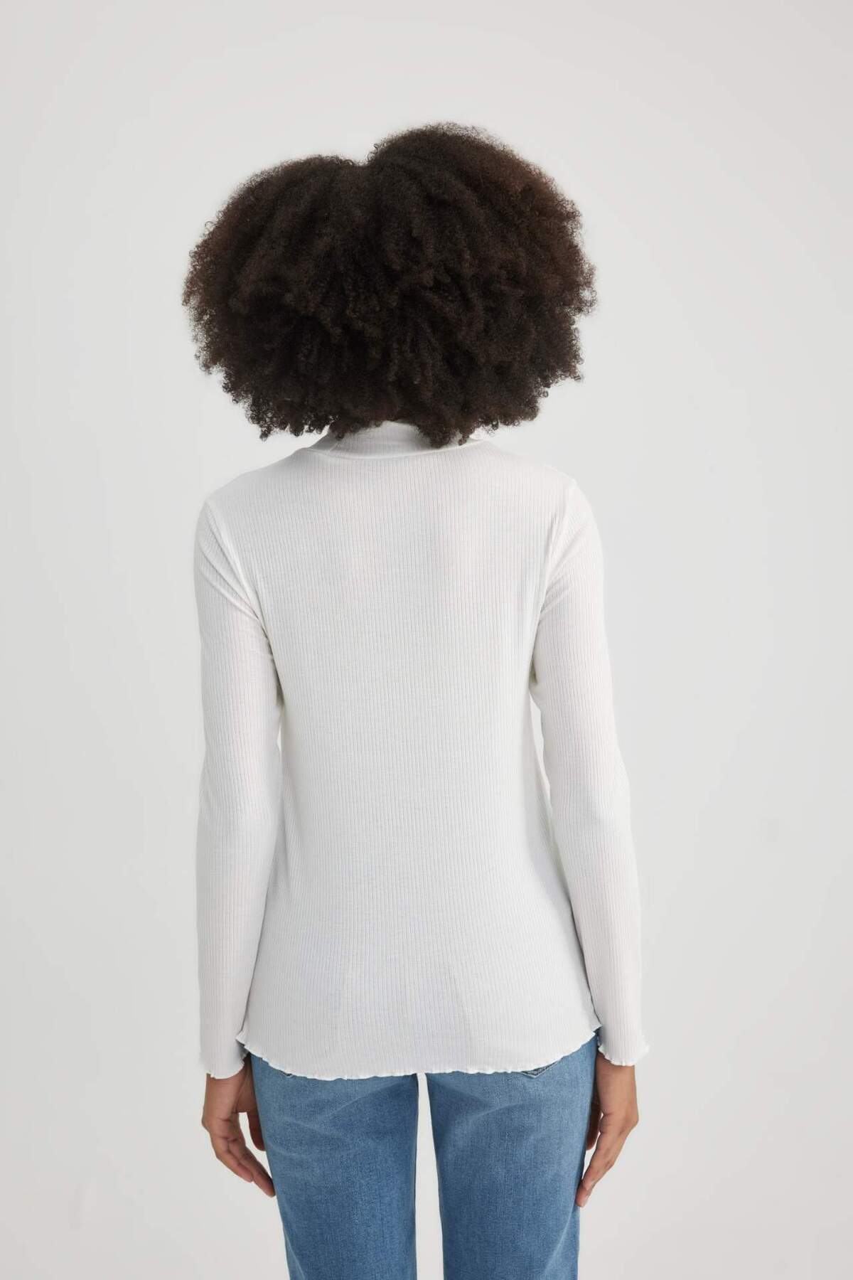 Defacto Regular Fit Basic Düz Ribana Uzun Kollu Hamile Üst C1025AX23WN fotoğrafı 5 (önizleme)