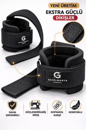 GAZELMANYA Big Grip Pro Lifting Straps Ağırlık Kaldırma Kayışı Fitness Ağırlı...