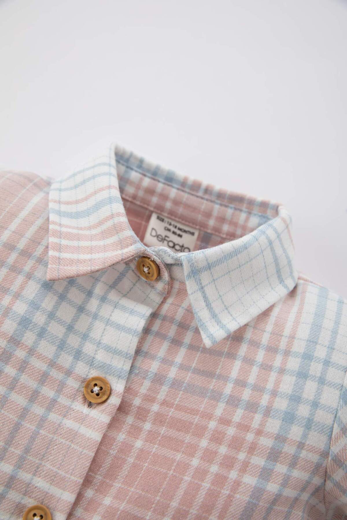 Defacto Ekose Desenli Uzun Kollu Düğmeli Flanel Elbise Kız Bebek D2559A524AU fotoğrafı 5 (önizleme)