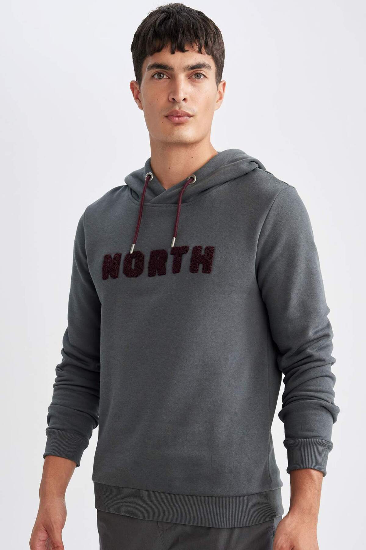Defacto  Regular Fit Kapüşonlu Baskılı Kalın Sweatshirt L5850AZ22AU