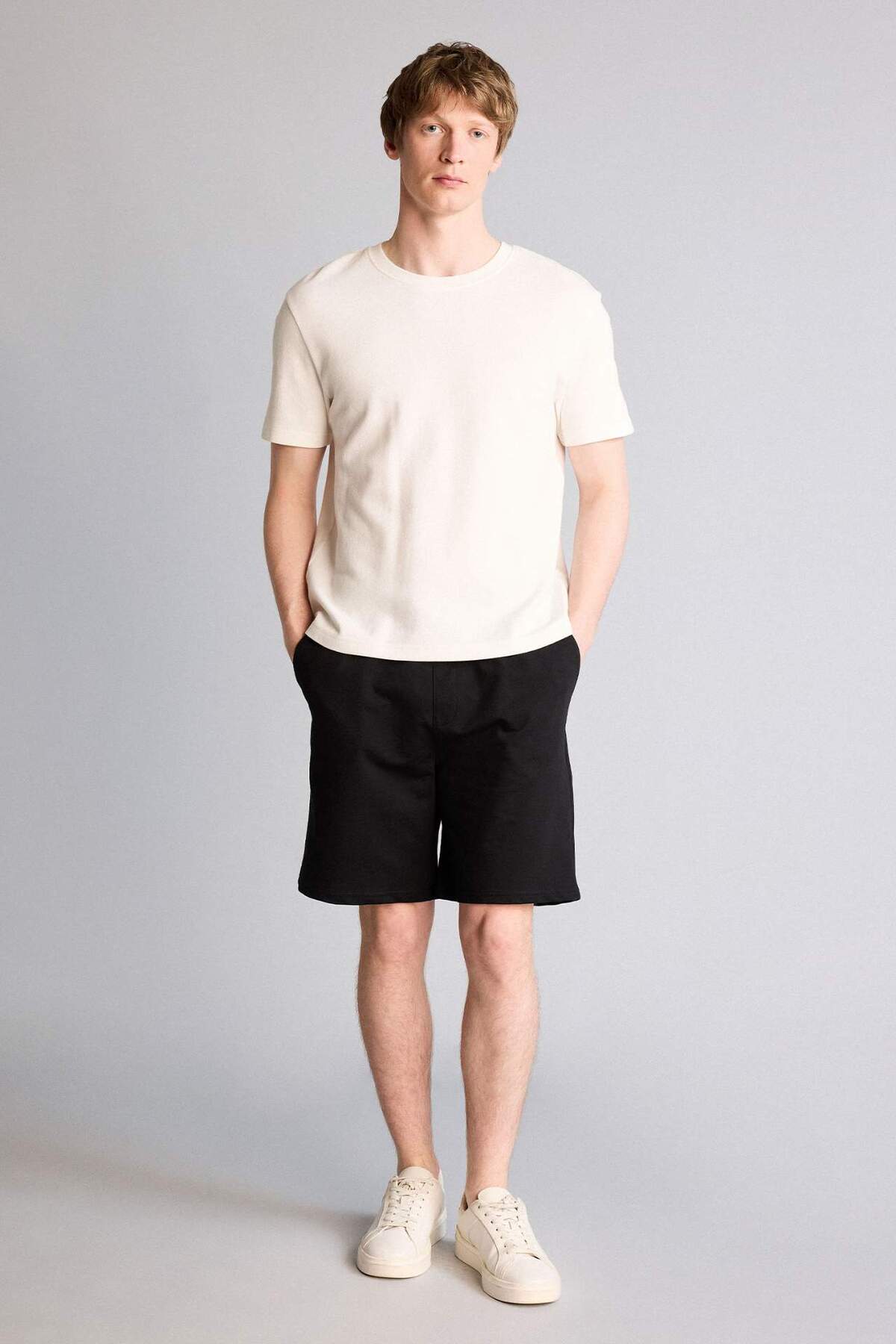 DeFacto Slim Fit Cepli Pamuklu Basic Bermuda Şort W1105AZ22SM