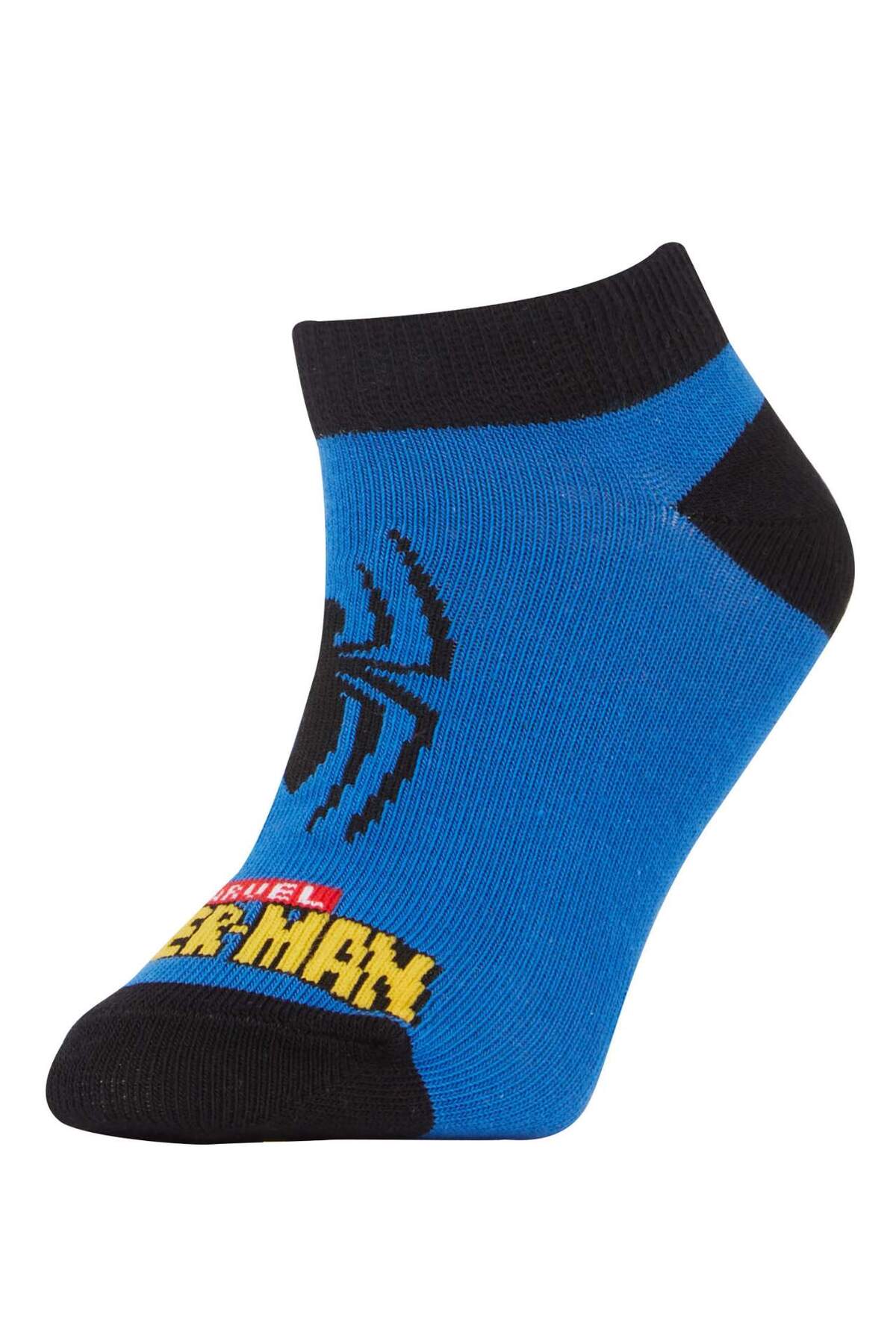 Defacto Erkek Çocuk Marvel Spiderman Pamuklu 3'lü Patik Çorap X9652A6NS fotoğrafı 4 (önizleme)