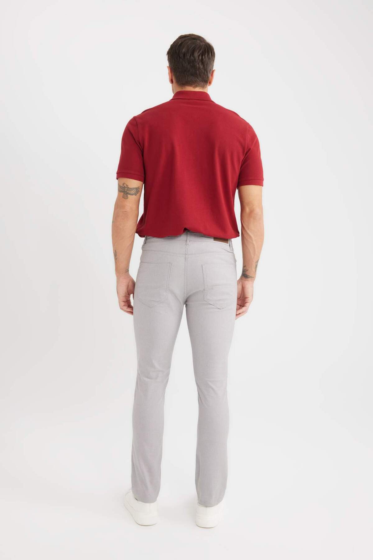 DeFacto Yazlık Chino Kanvas Dokulu Pantolon Slim Fit Dar Kesim Cepli Dar Paça T1055AZ21SP görsel 7
