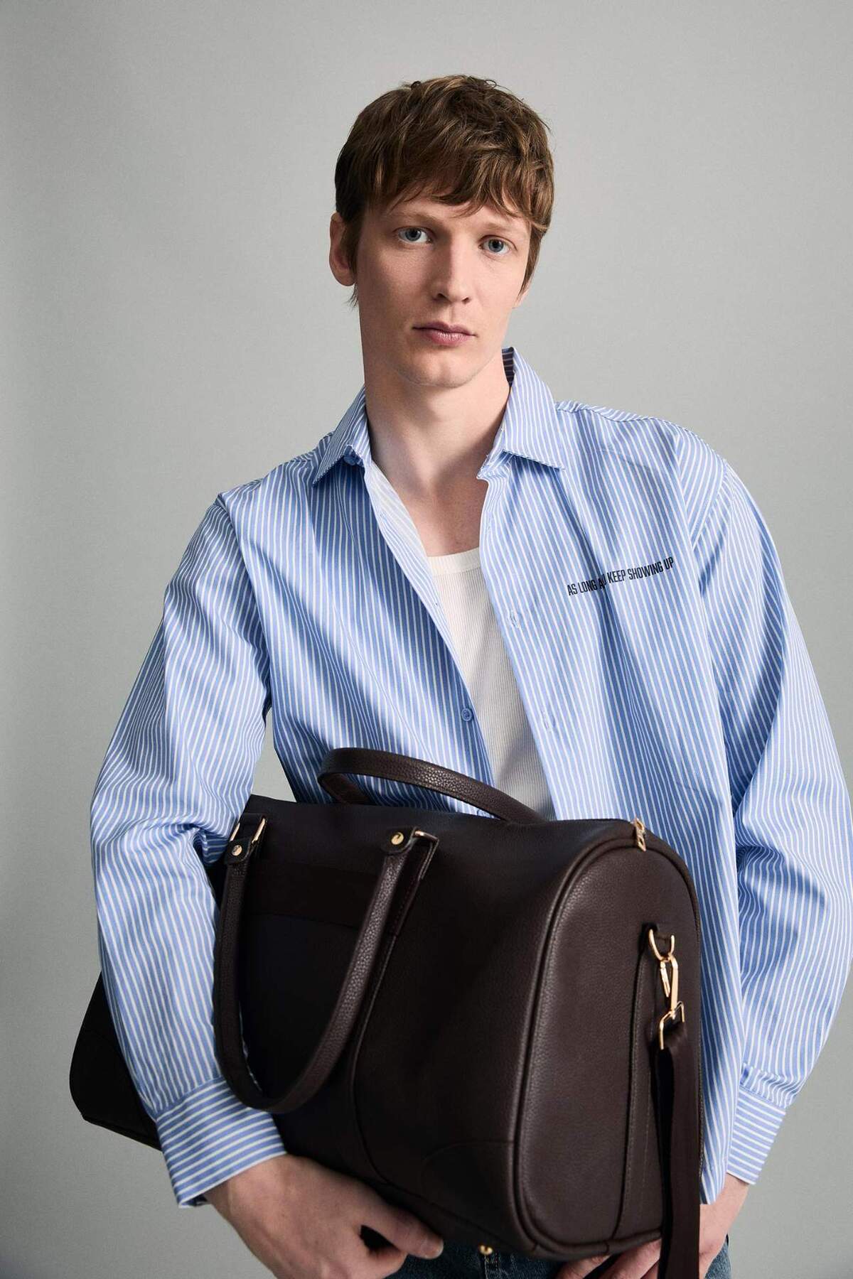 Men's Faux Leather Sports & Travel Bag H0404AXNS