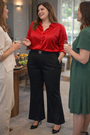 Yaren Moda Kadın battal İspanyol pantalon