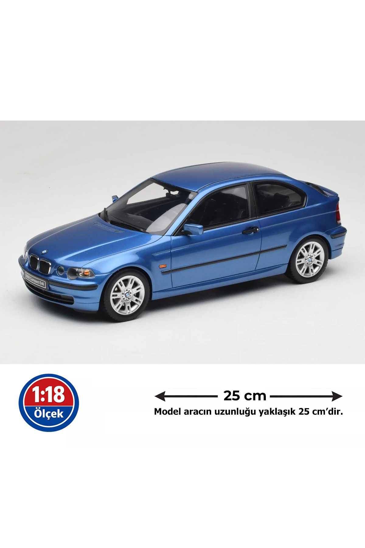  e46 325ti 1/18ミニカー Otto 1:18 Ölçek 2002 BMW E46 318 ti Compact Estoril Blue - Resin
