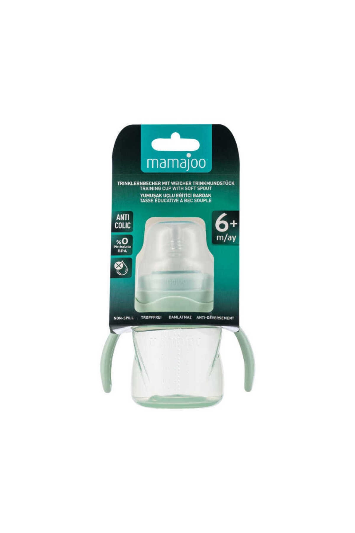 Mamajoo Antikolik Akıtmaz Alıştırma Bardağı 160 ml Powder Green, 6 Ay+ fotoğrafı 7 (önizleme)