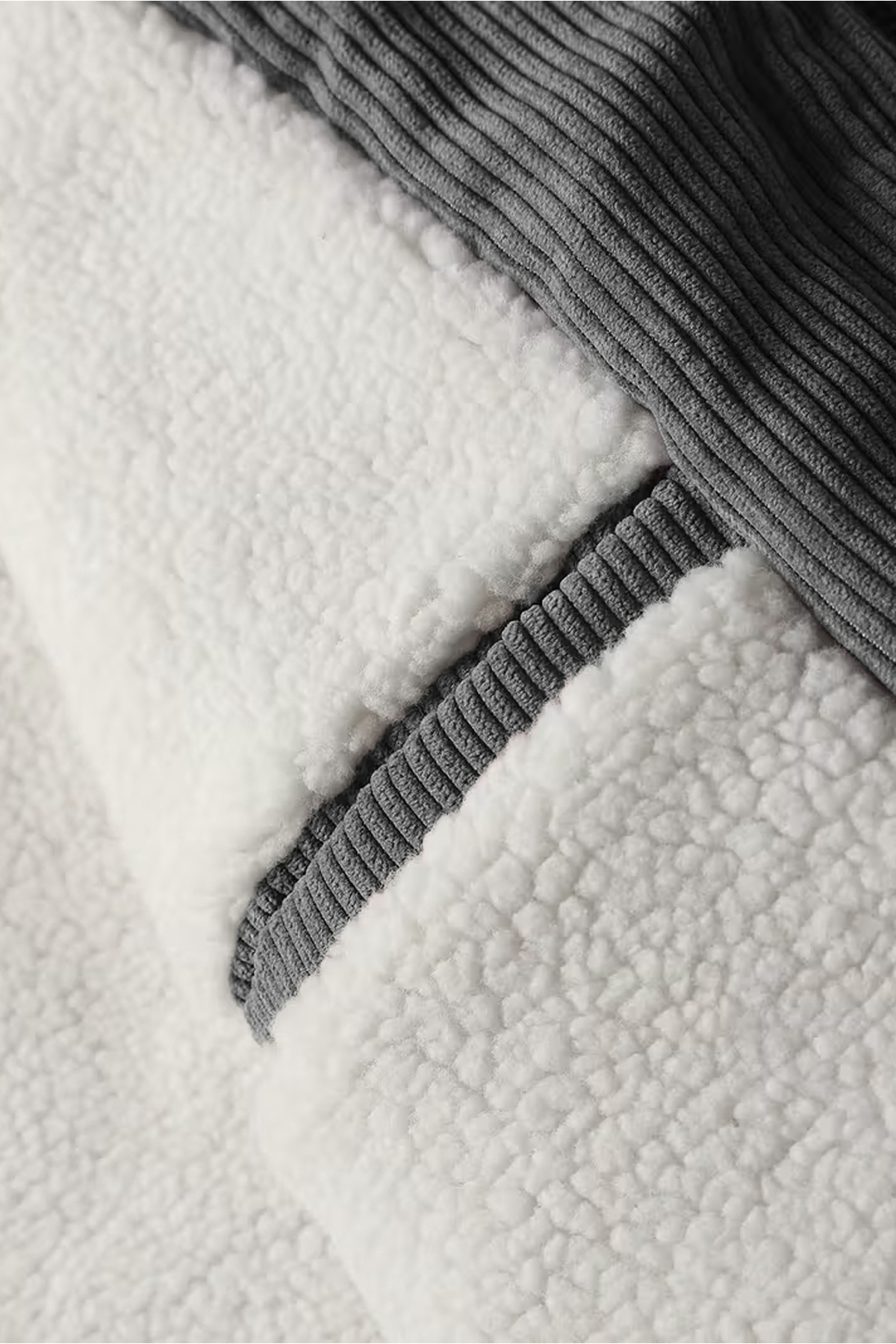 Ghassy Co  Erkek Peluş Astarlı Gömlek Yaka Tam Fermuar Rüzgar Geçirmez Kadife Mont - Görsel 5