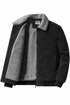 Ghassy Co Erkek Peluş Astarlı Gömlek Yaka Tam Fermuar Rüzgar Geçirmez Kadife ...