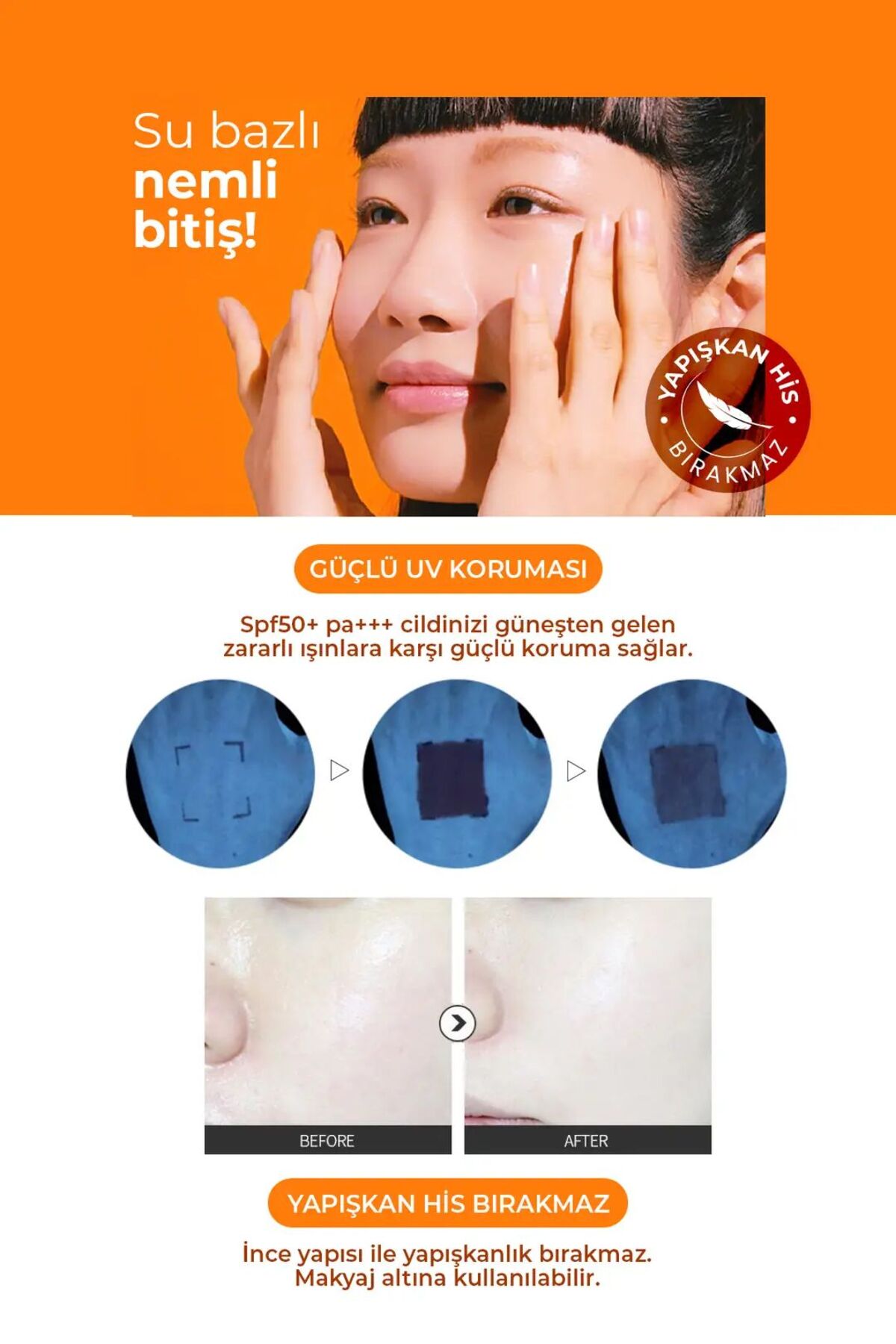 Leke Karşıtı, Suya Dayanıklı Uzun Süre Koruyan Güneş Kremi Spf 50 + Pa +++ 8809317114545, one size — تصویر 2 از 4