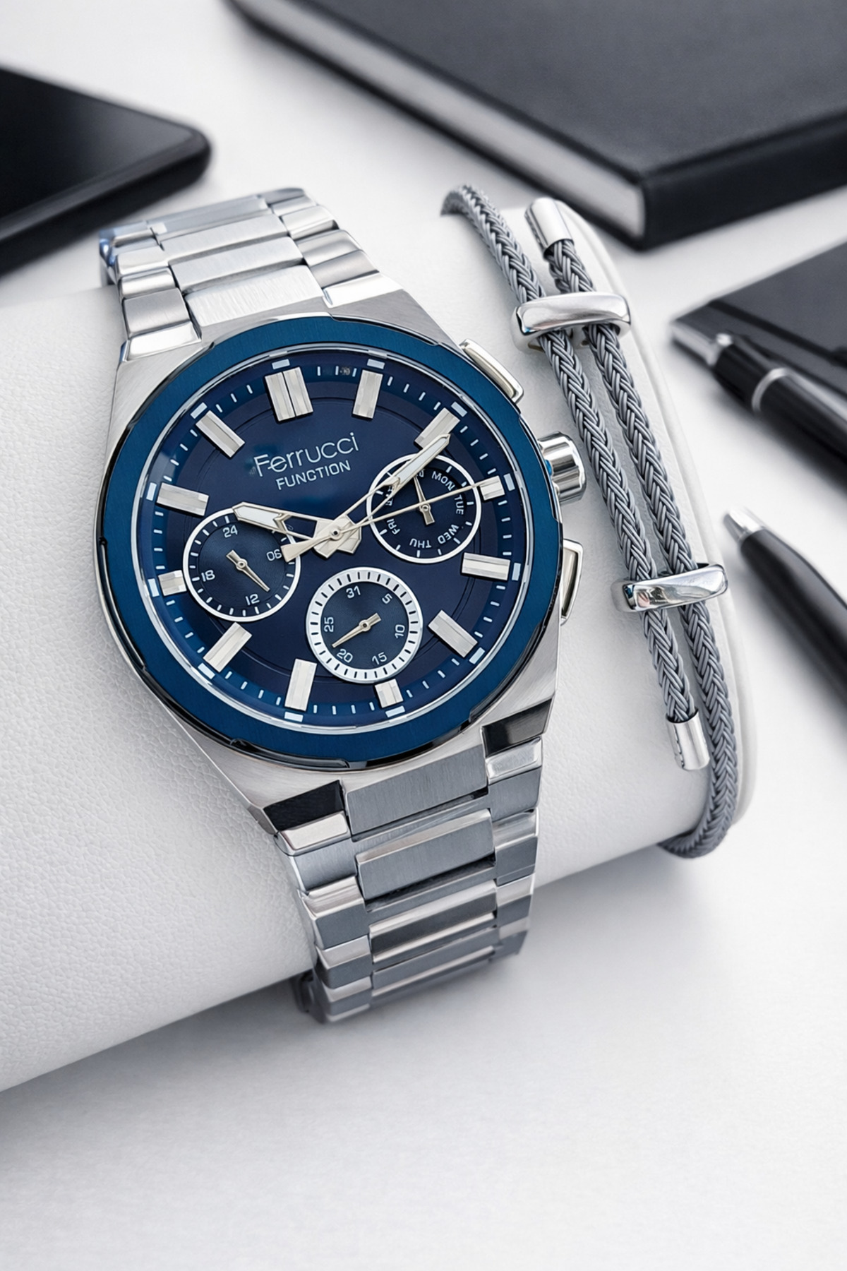 Dark Navy Blue Tar Special Boxed Grooming Watch 3 Atm Waterproof Steel Cord No Discarding