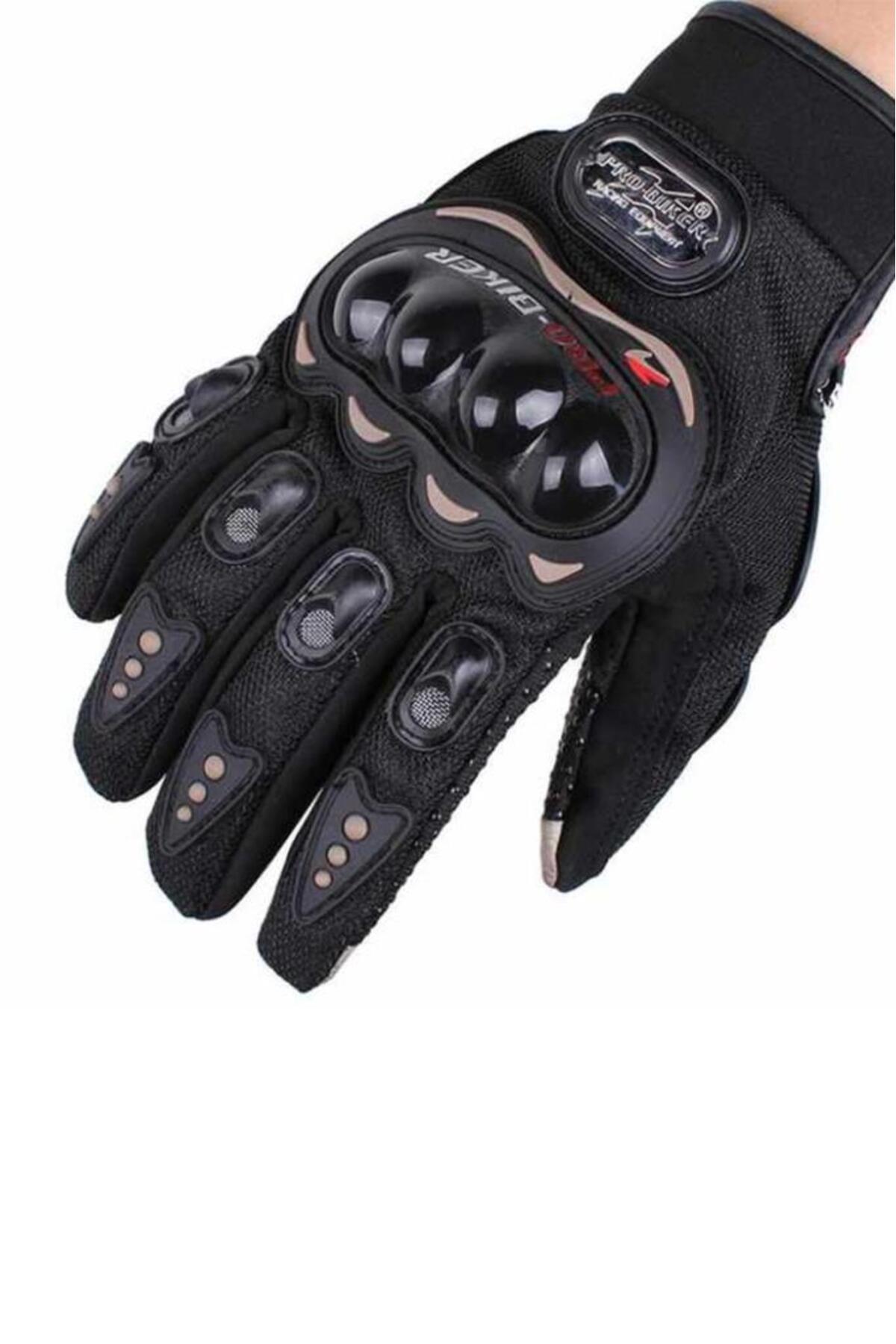 ProBiker Sertifikalı Mevsimlik Tam Korumalı Motosiklet Moto Kurye Motorcu Bisiklet Eldiven Siyah/kırmızı/mavi görsel 5
