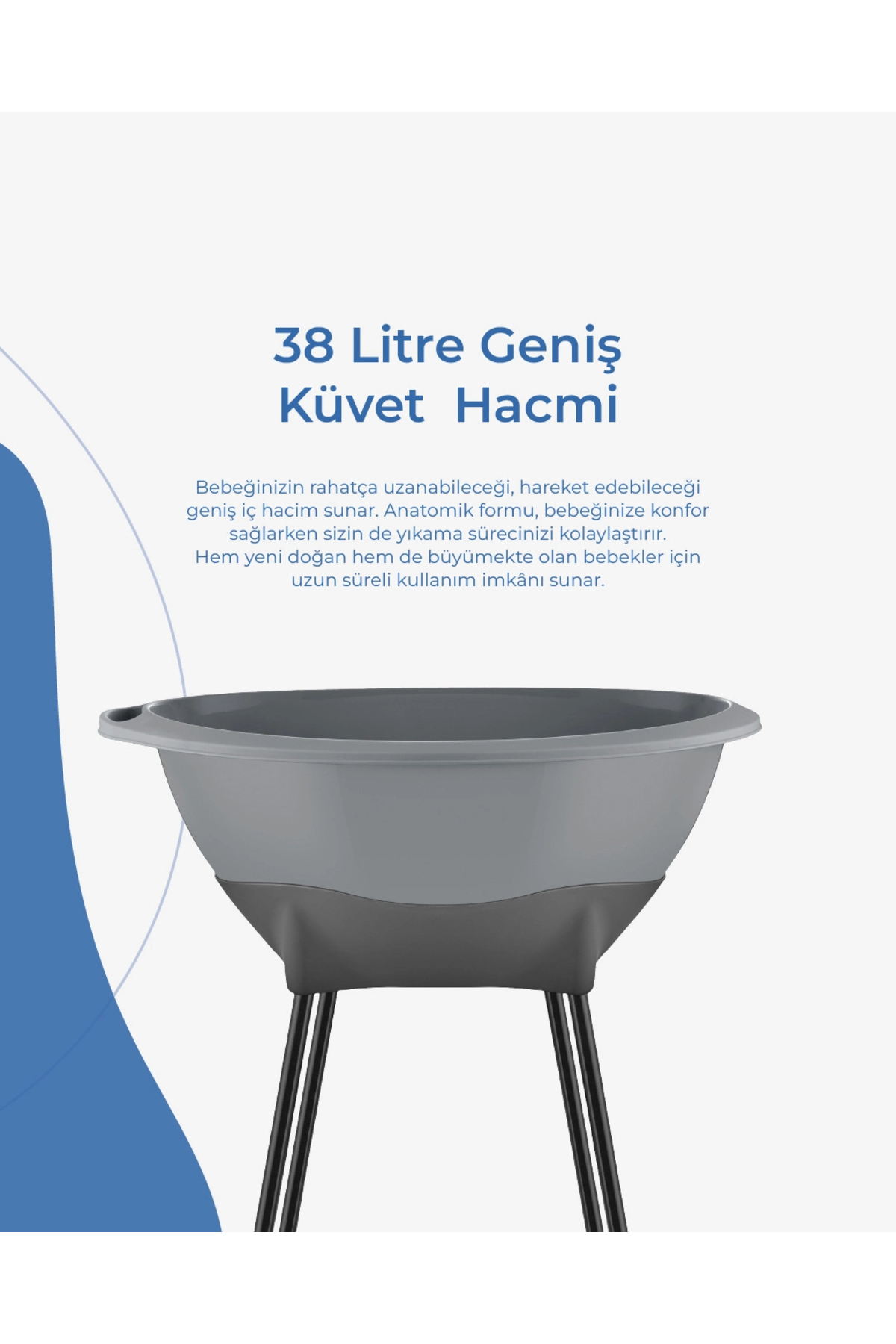 Babyjem Elegant Yenidoğan Bebek Banyo Küvet Seti Soft Yeşil fotoğrafı 2 (önizleme)