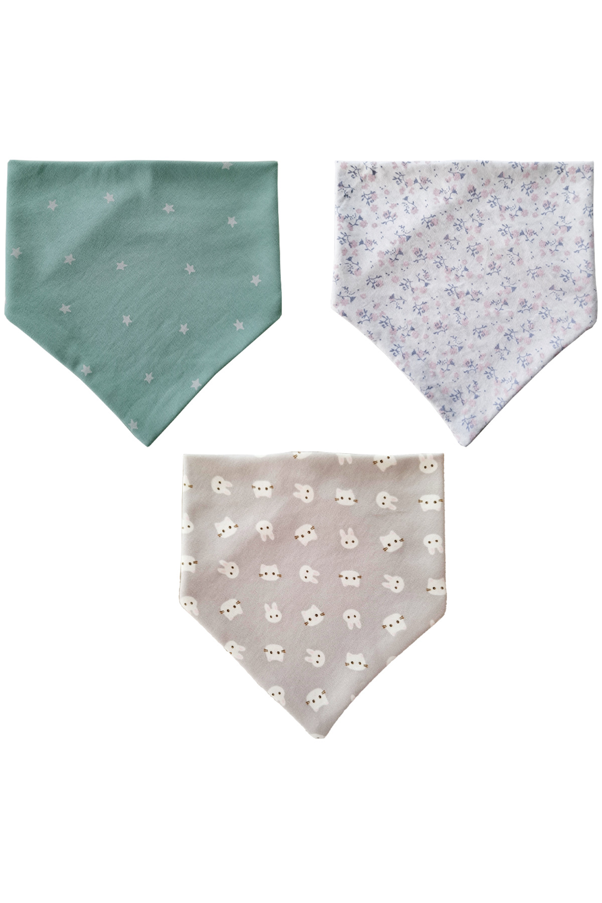 Baby Minik Kız Bebek Üçgen Fular Penye Salya Ve Mama Önlüğü 10 Adet fotoğrafı 3 (önizleme)