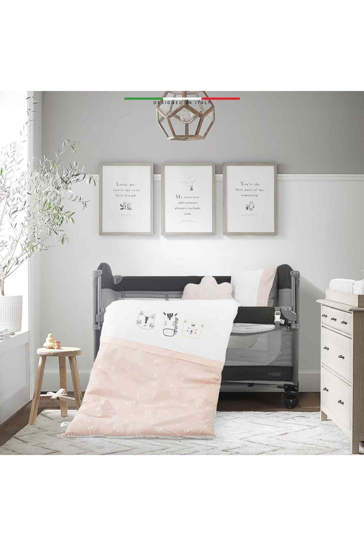 Elele EleleLife Rain 6 Parça Oyun Parkı Park Yatak Bebek Uyku Seti Pudra fotoğrafı 6 (önizleme)