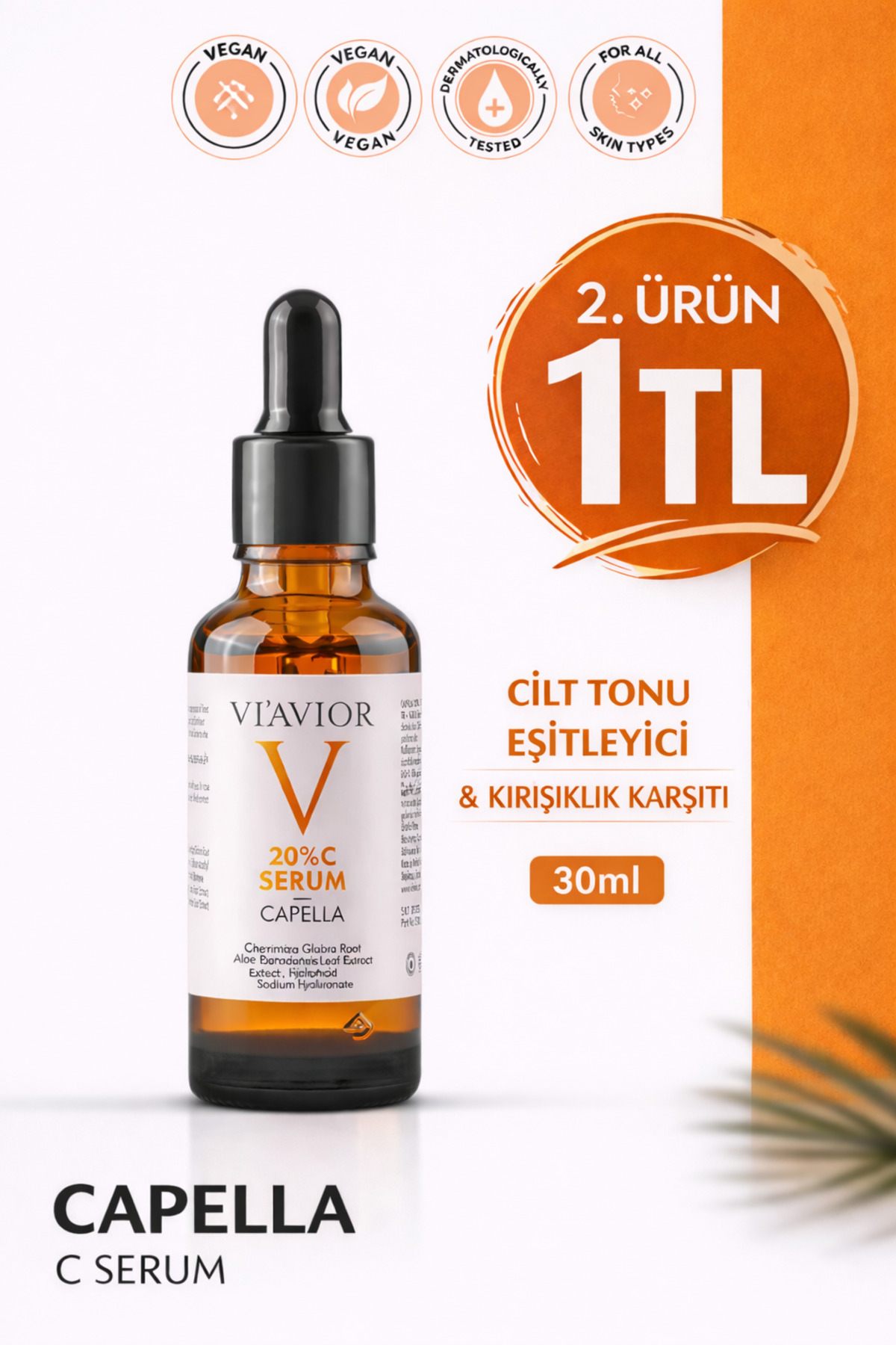 Genel Markalar C Vitamini Cilt Serumu Capella Vegan Aydınlatıcı Ton Eşitleyici Leke Karşıtı 30ml Viavior — 1000008
