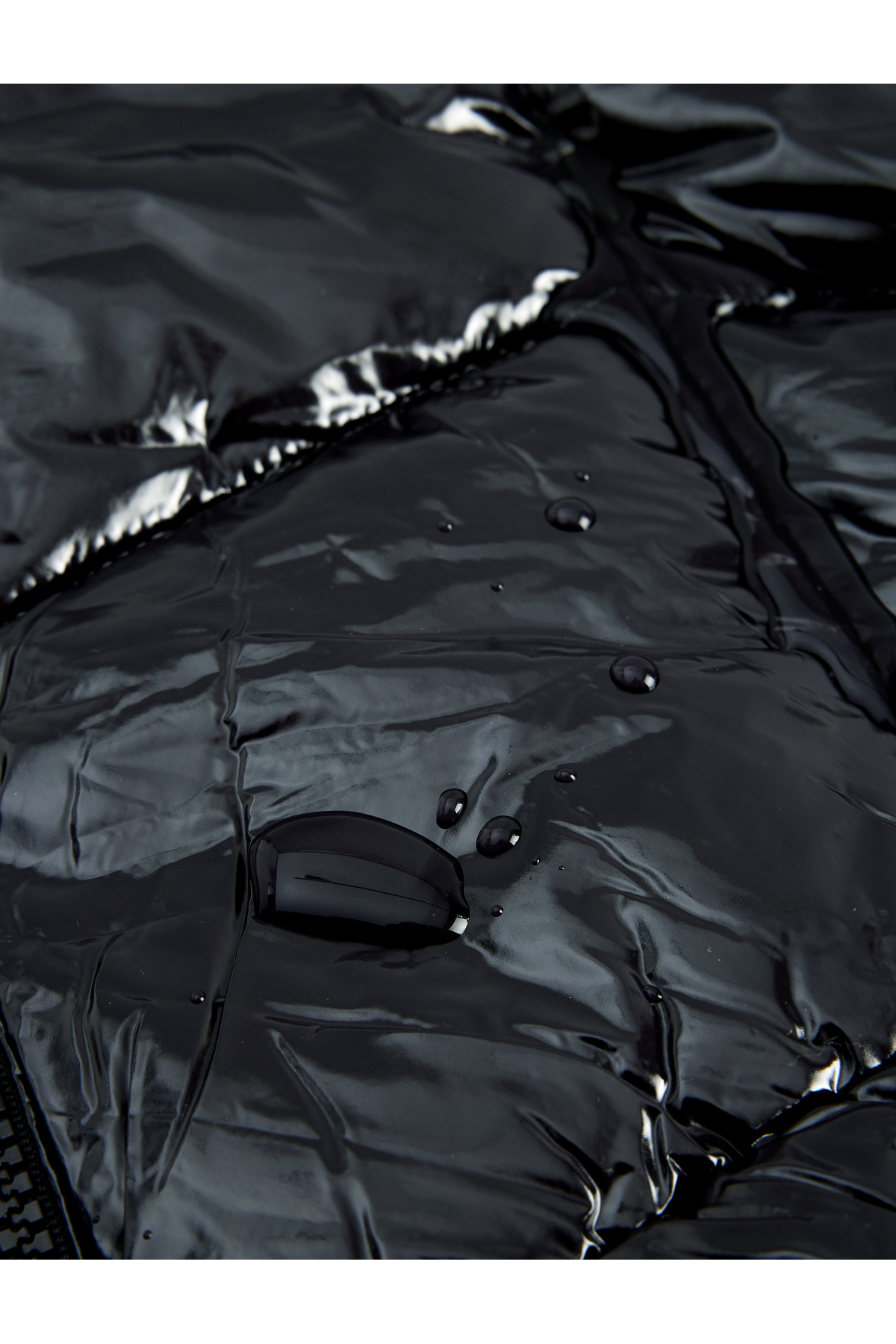 Koton  Su İtici Dik Yaka Fermuarlı Cepli Parlak Kısa Şişme Mont - Görsel 6