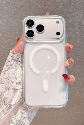 KVK PRİVACY Apple İphone 17 PRO MAX Uyumlu Şeffaf MagSafe Kılıf Darbe Emici S...
