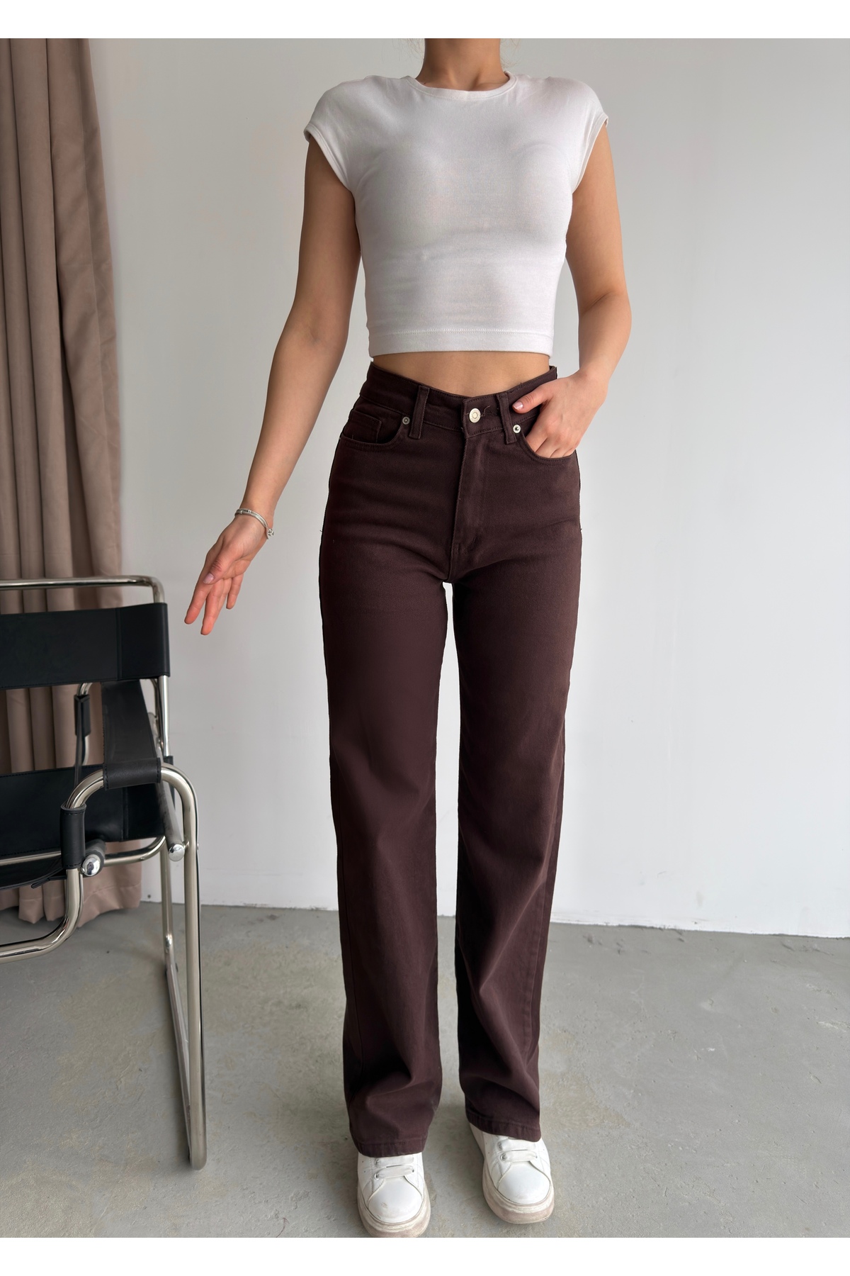 FIREVOGUE  PALAZZO ACI KAHVE YÜKSEK BEL - Görsel 5