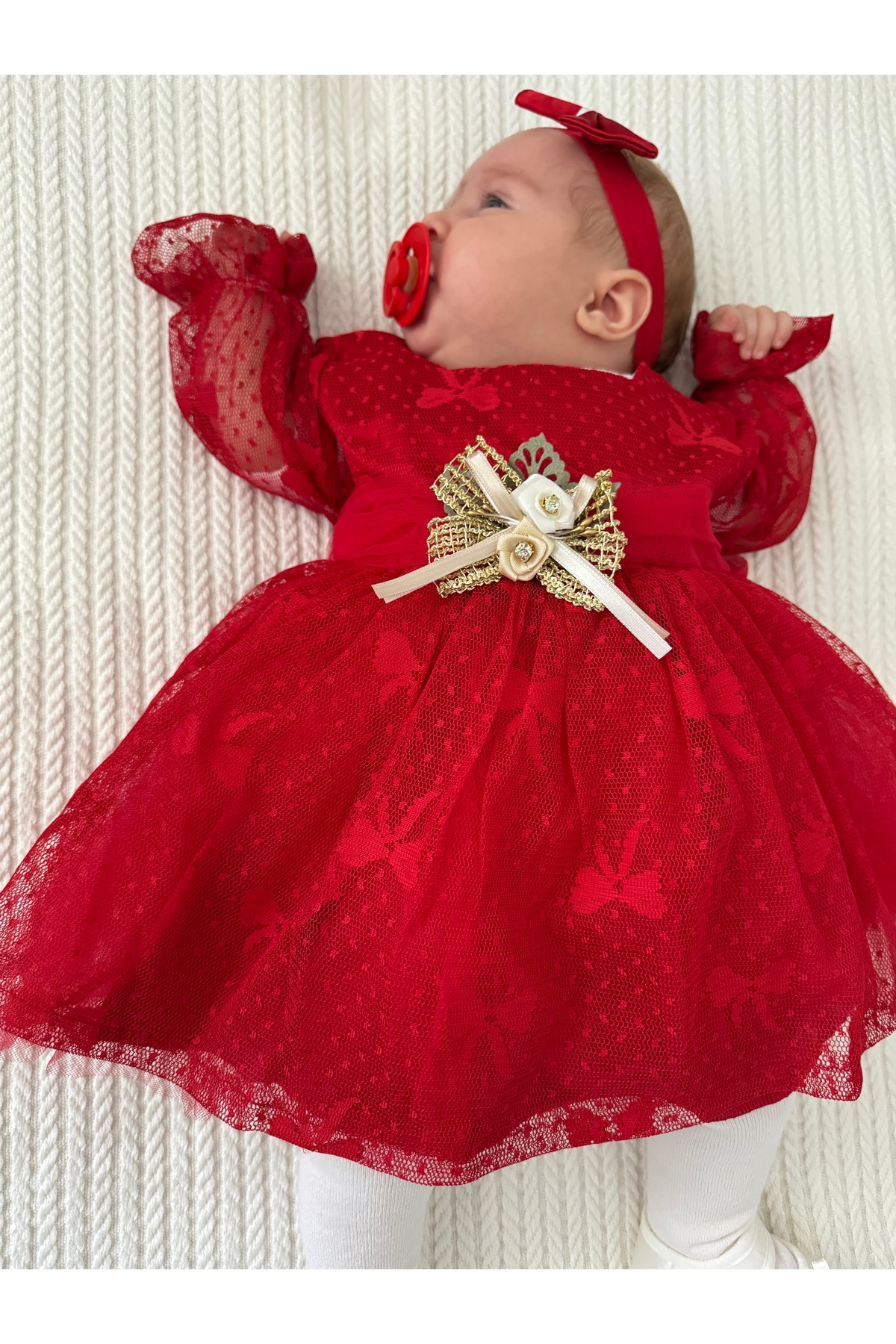 PİLEKİ BABY ( 5 Parça ) 0 3 Ay Yenidoğan Bebek Mevlüt Elbisesi Bayramlık Düğün Özel Gün Elbisesi fotoğrafı 2 (önizleme)