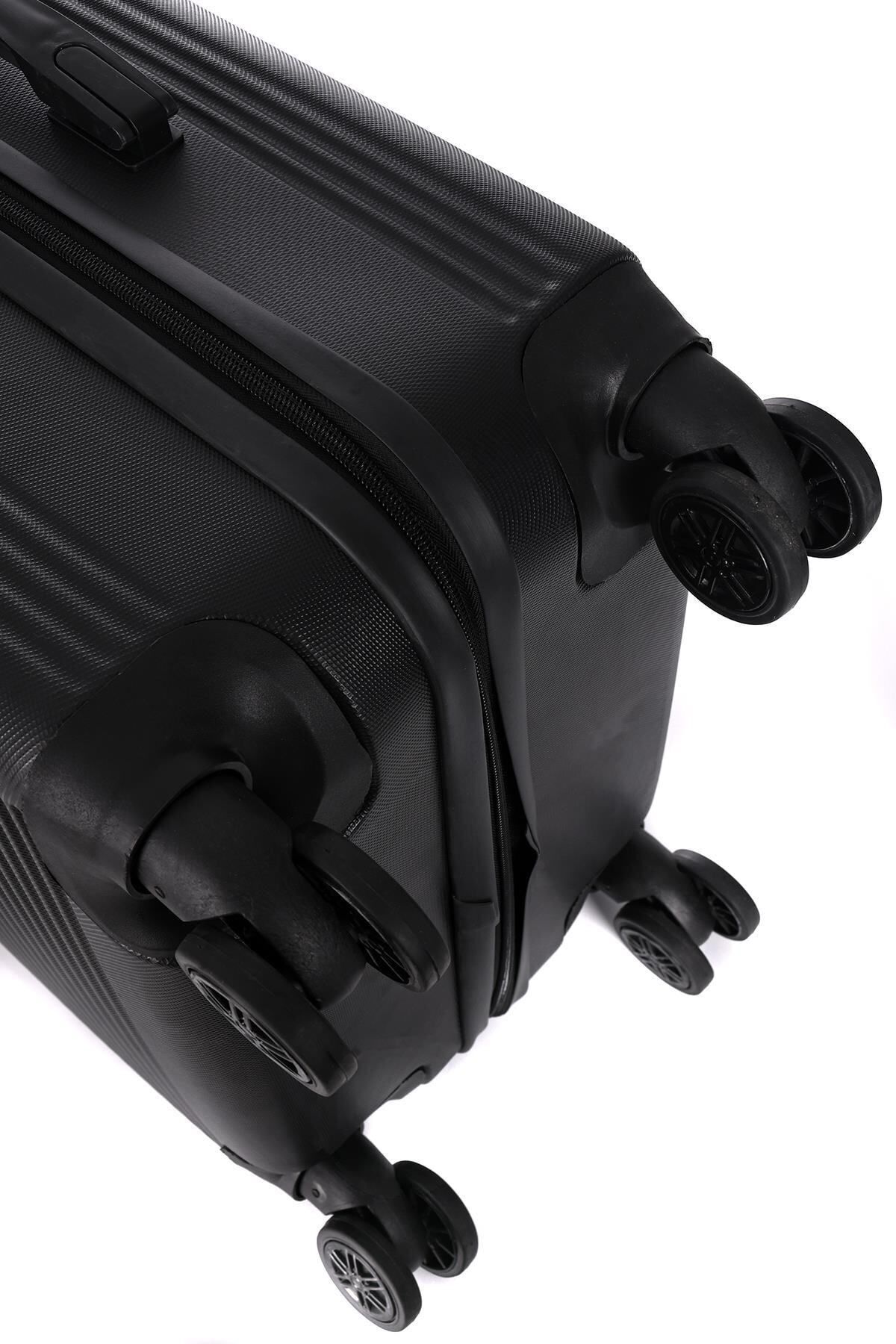 DERİEND  3000 Unisex 3'lü Valiz Seti Siyah - Görsel 8