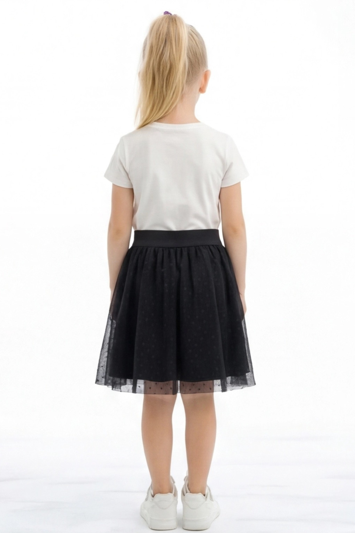 FESSHERA KİDS  Kız Çocuk Etek Beli Lastikli Pamuklu ve Astarlı Tül Etek - Görsel 3