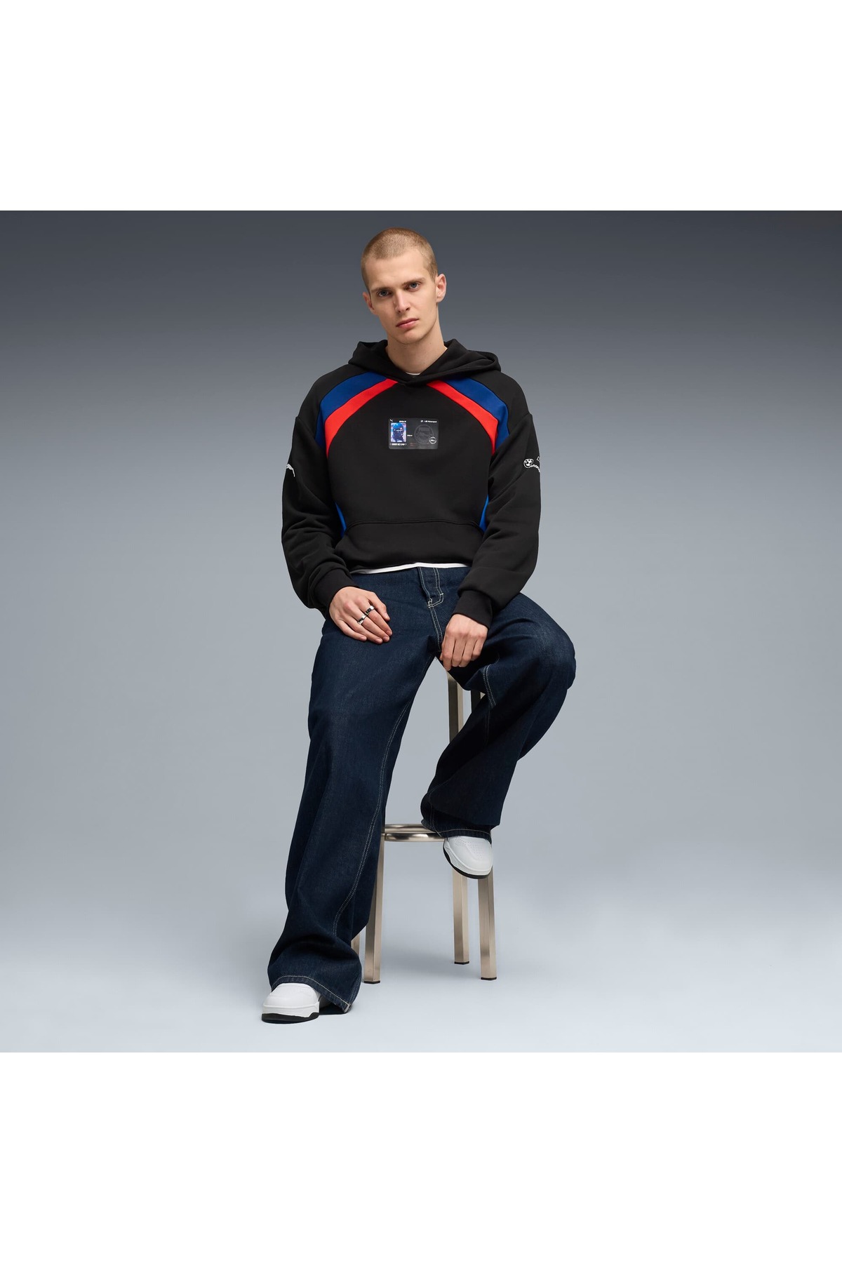 Puma BMW M MOTORSPORT LIFESTYLE Erkek Geniş Kesim Kapüşonlu SWEATSHIRT görsel 2