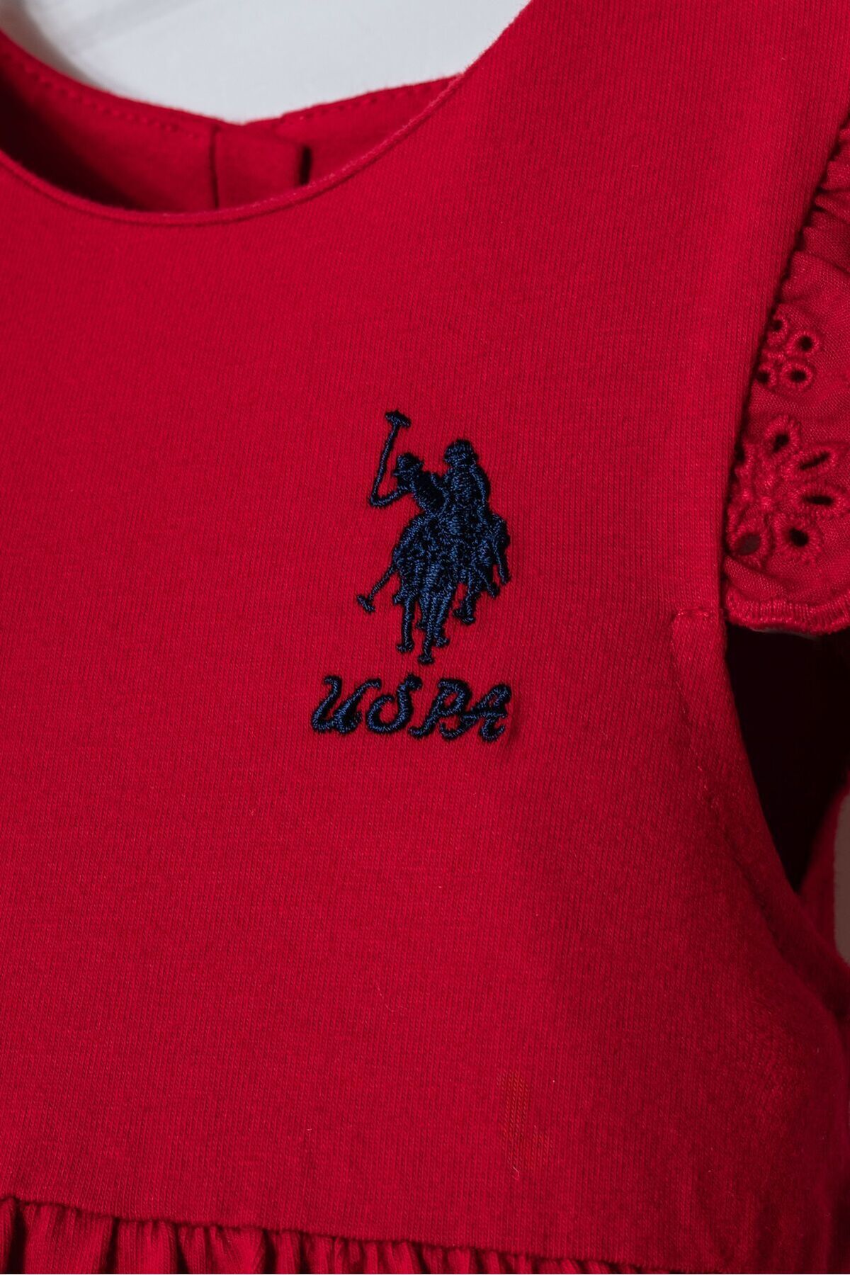 U.S. Polo Assn. Kız Bebek Kırmızı Elbise fotoğrafı 2 (önizleme)