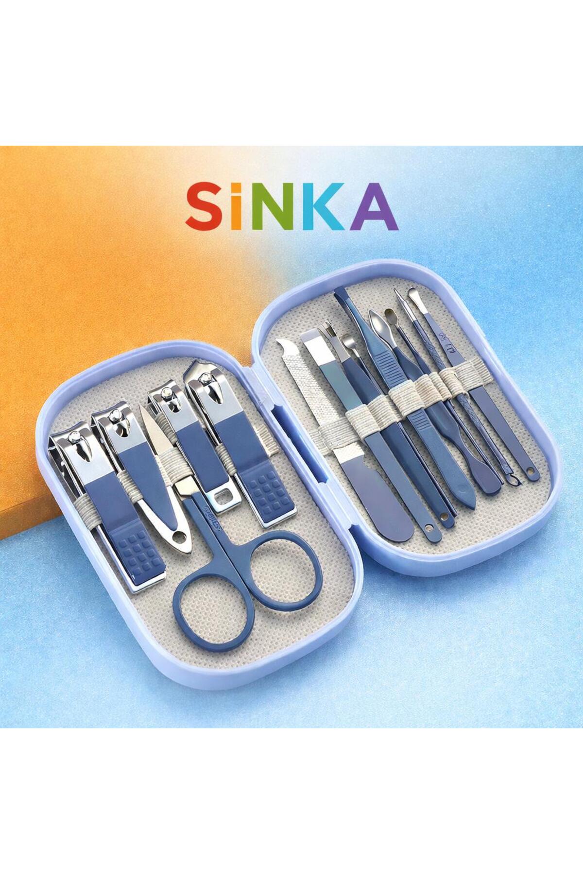 SİNKA Manikür Pedikür Seti 14 Parça Çantalı El Ayak Tırnak Bakımı
